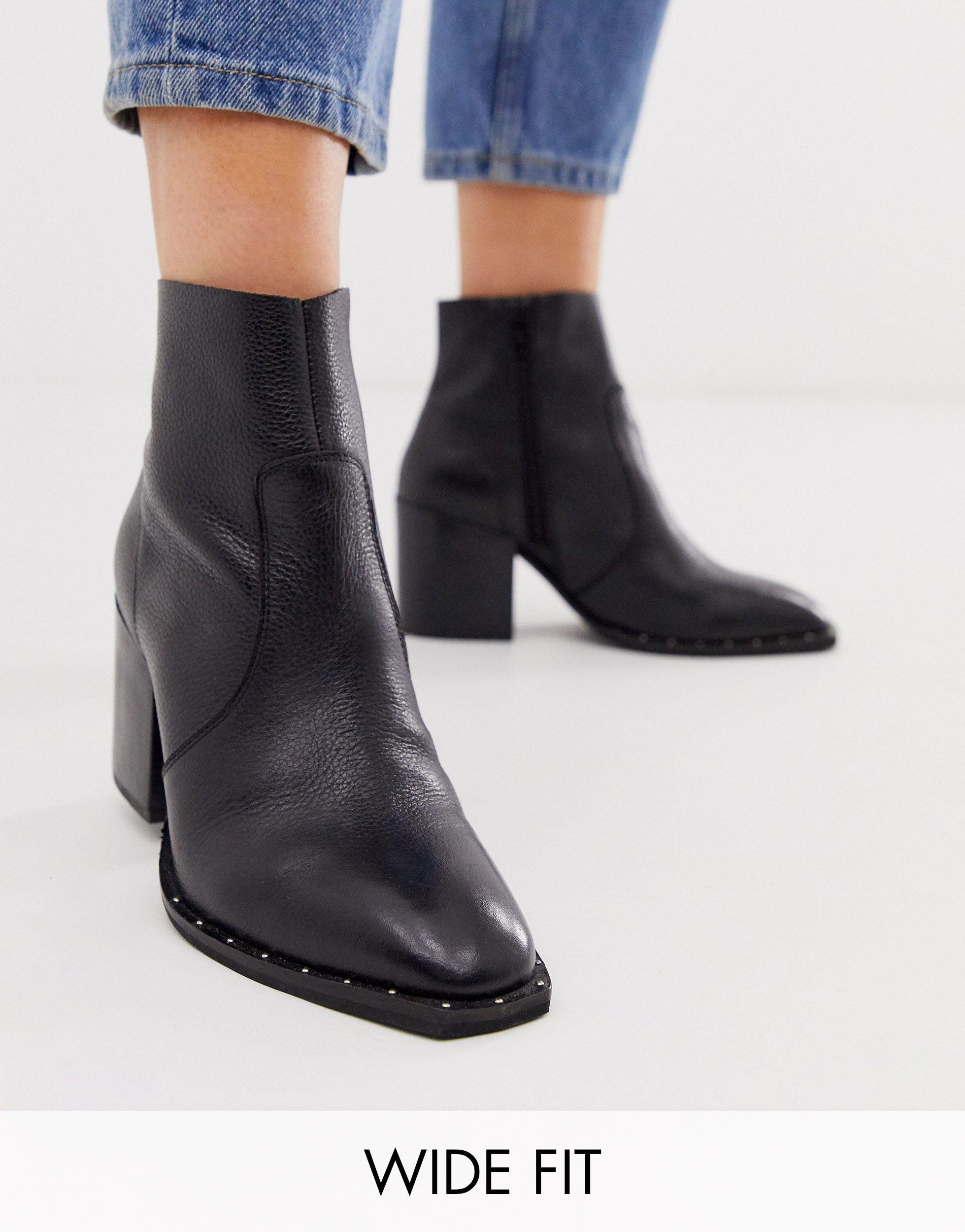 studded block heel booties