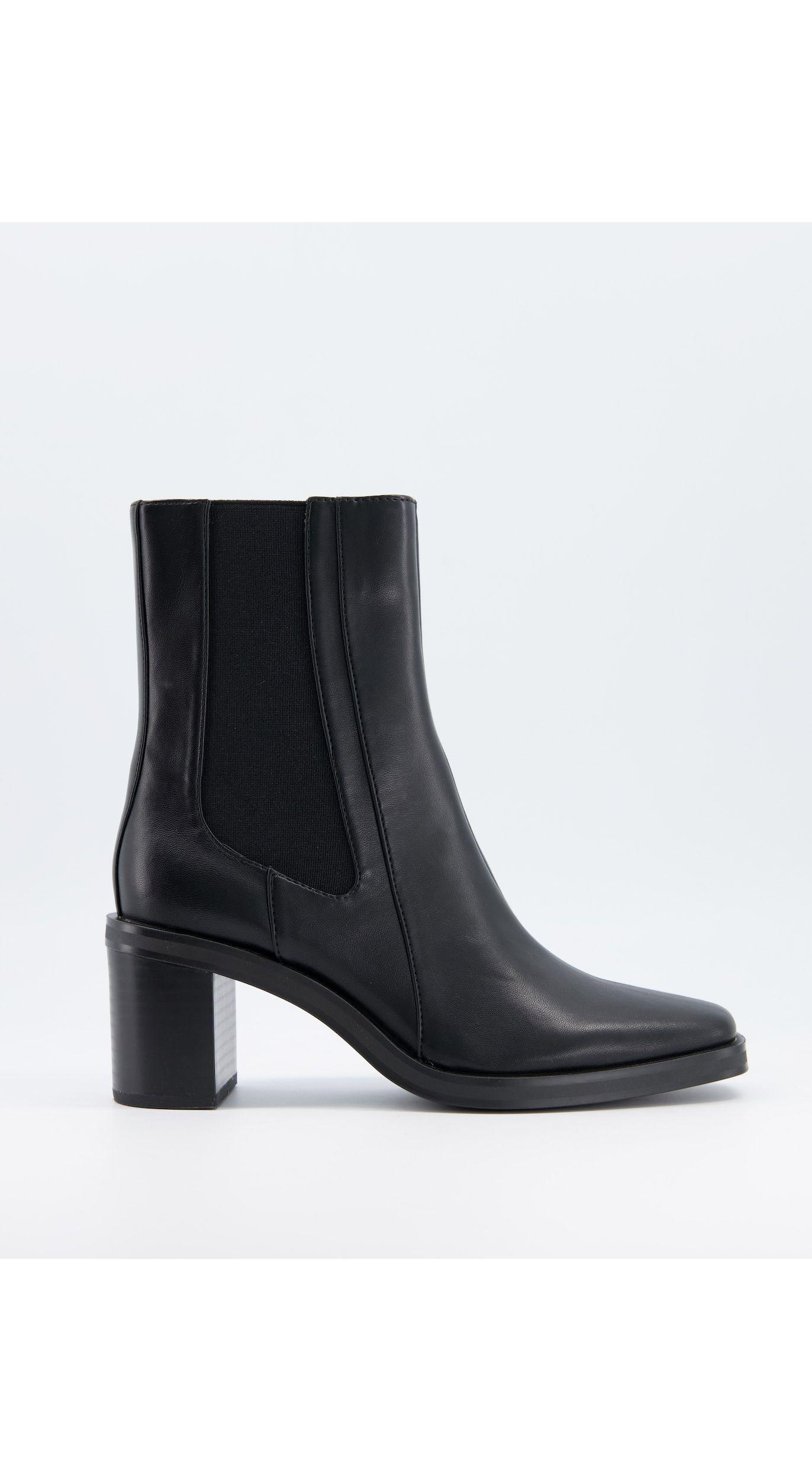 Bershka Square Toe Boots With Chunky Heel in Black | Lyst