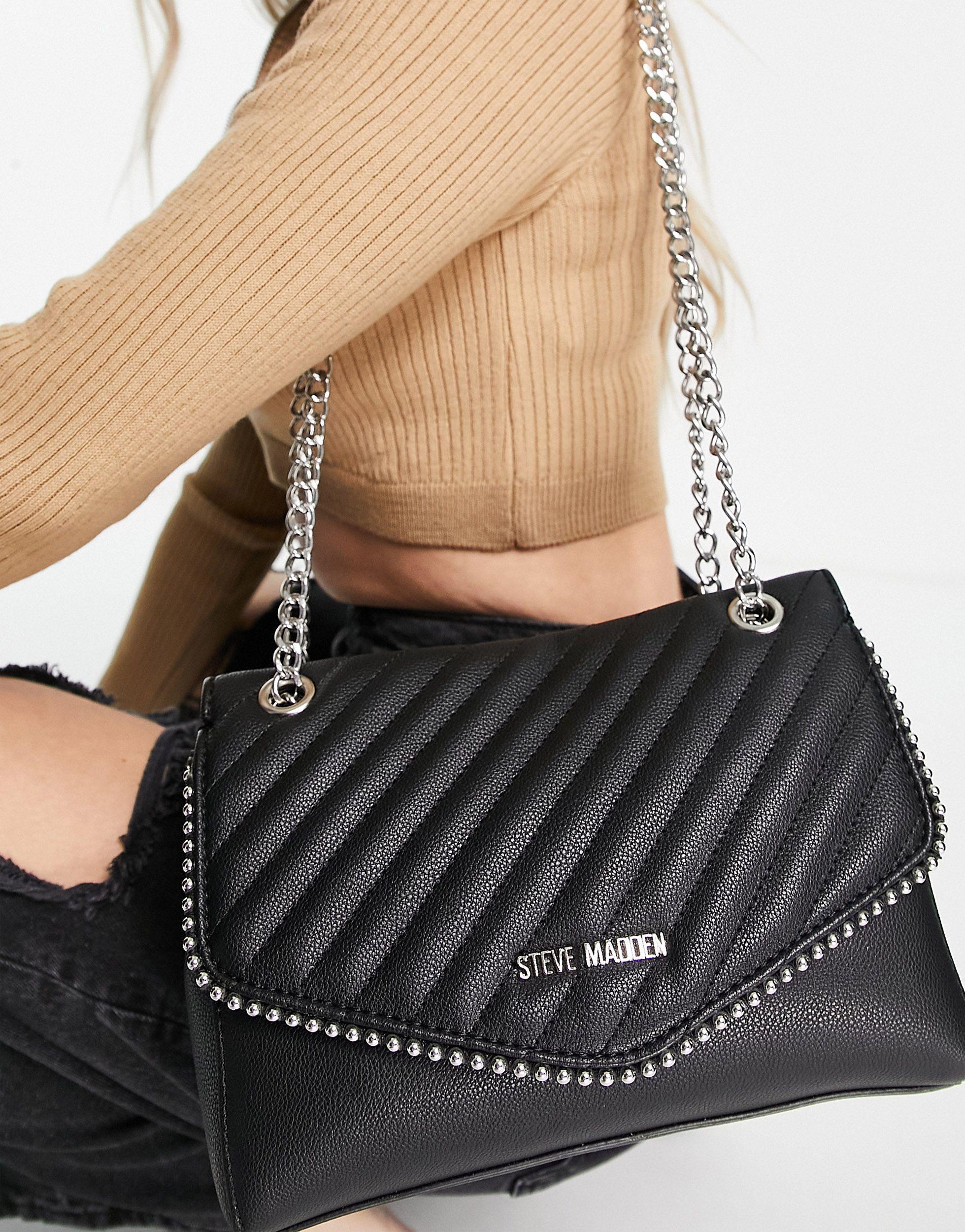 black shoulder bolsa with chain strap