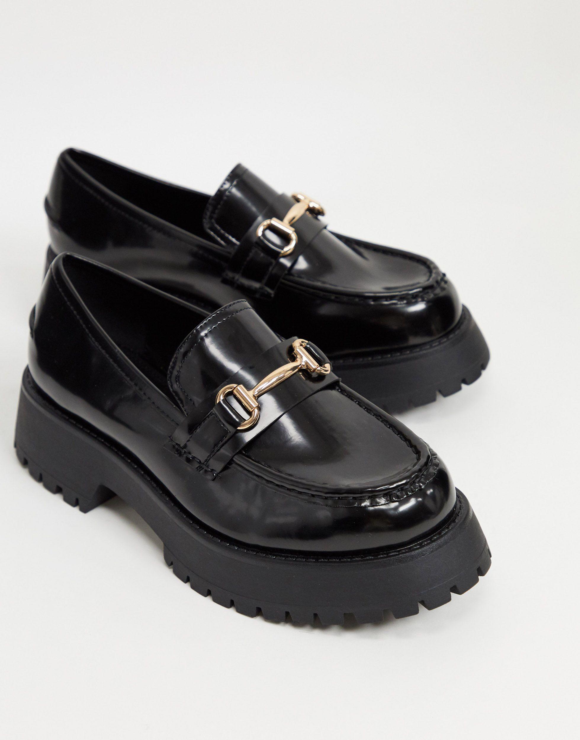 asos design monster chunky loafers in black