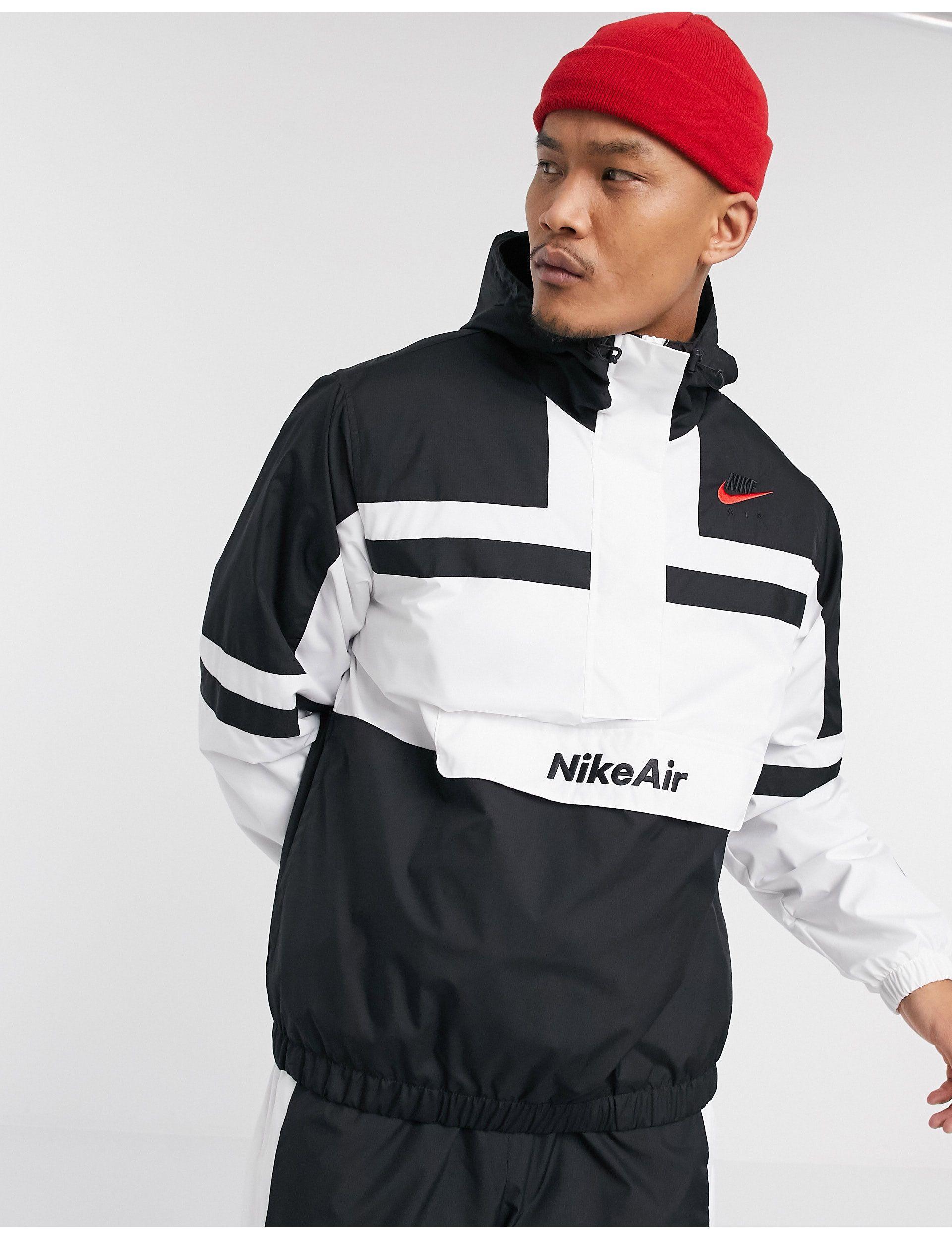 Nike Air Half-zip Overhead Woven Jacket in Black for Men | Lyst UK