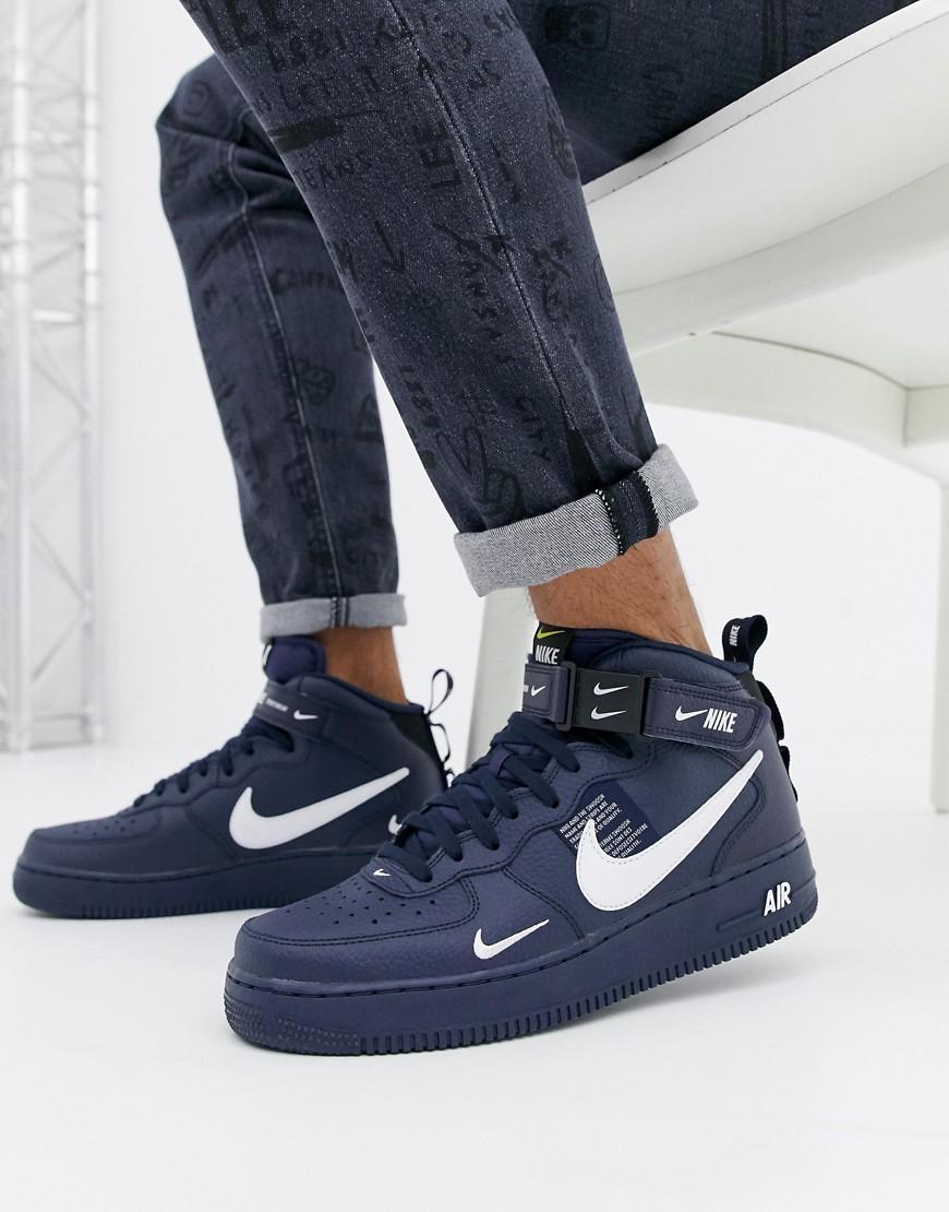 Zapatillas abotinadas color azul marino 804609-403 '07 Air Force 1 Nike de  hombre de color Negro | Lyst