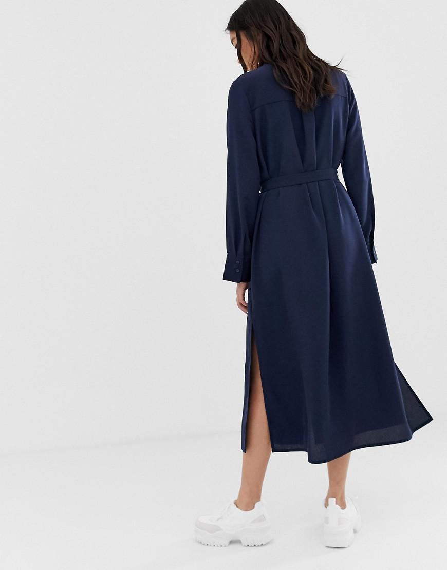 utility shirt dress midi