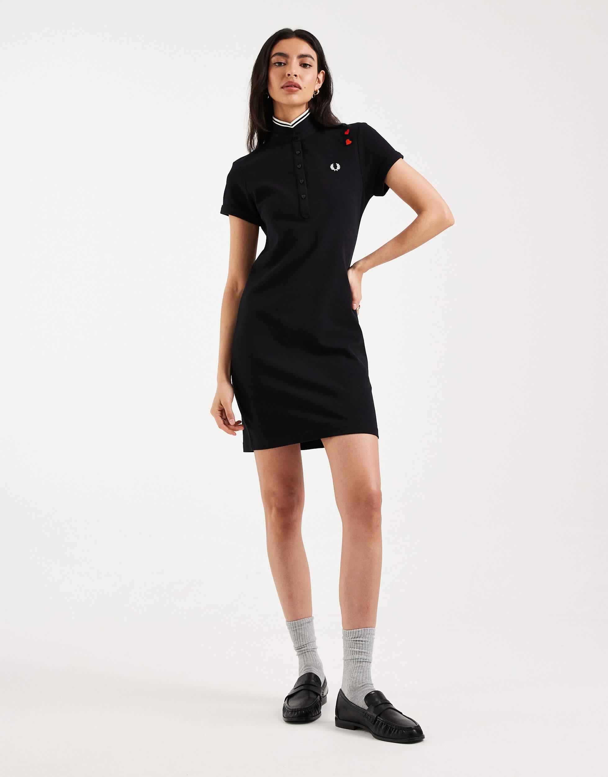 strapless open back dress Fred Perry Polka Dot & Stripe Jersey Dress UK-10 / US-6 main image 1