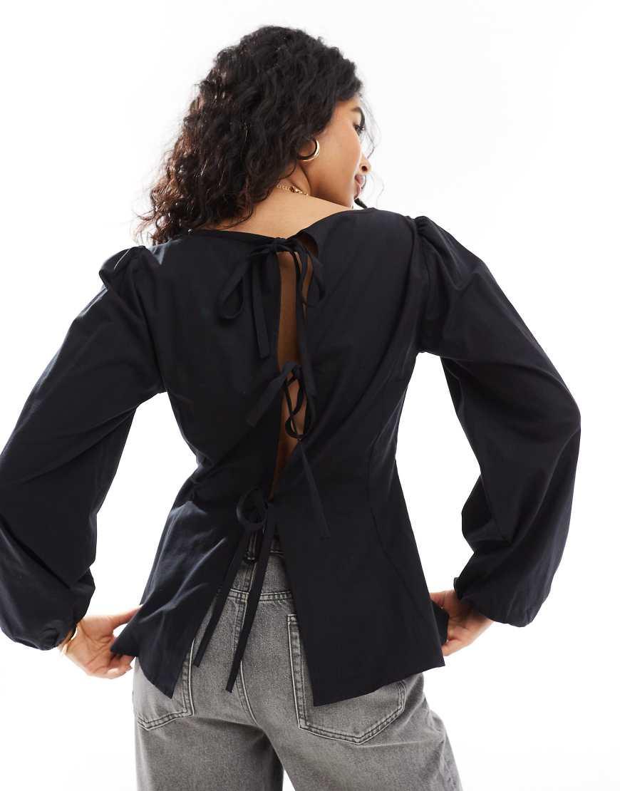 asos black blouse
