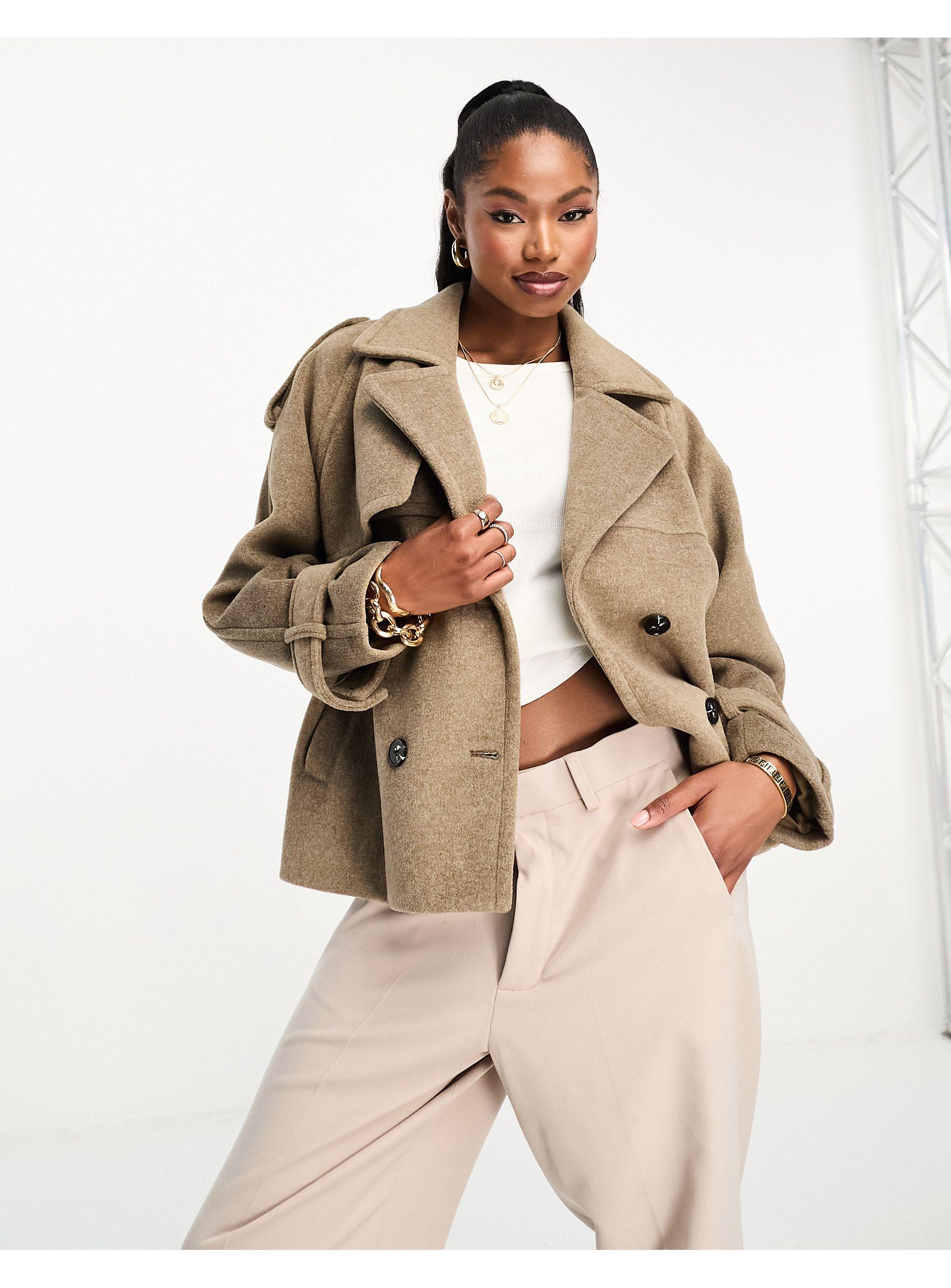 4th Reckless Cropped Wool Look Formal Jacket in Natural Lyst UK