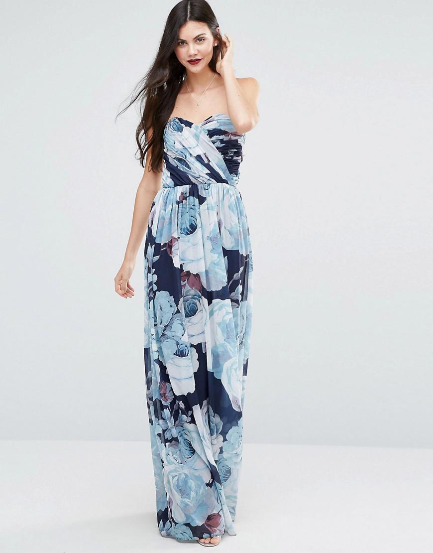 asos blue floral maxi dress