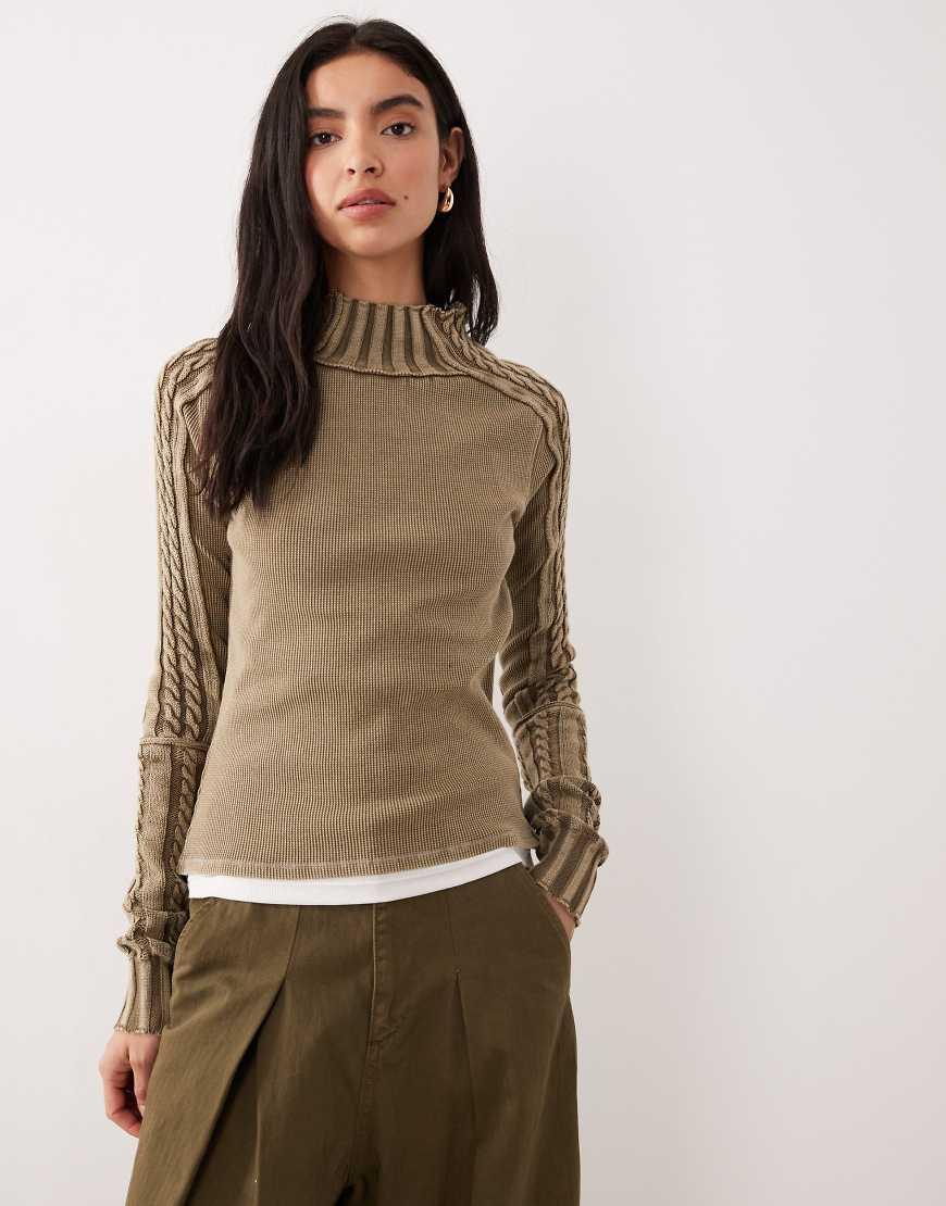 Maglione Donna Free People Modello Ciano In Maglia Morbida | Tunica Con Cappuccio E Scollo A Girocollo