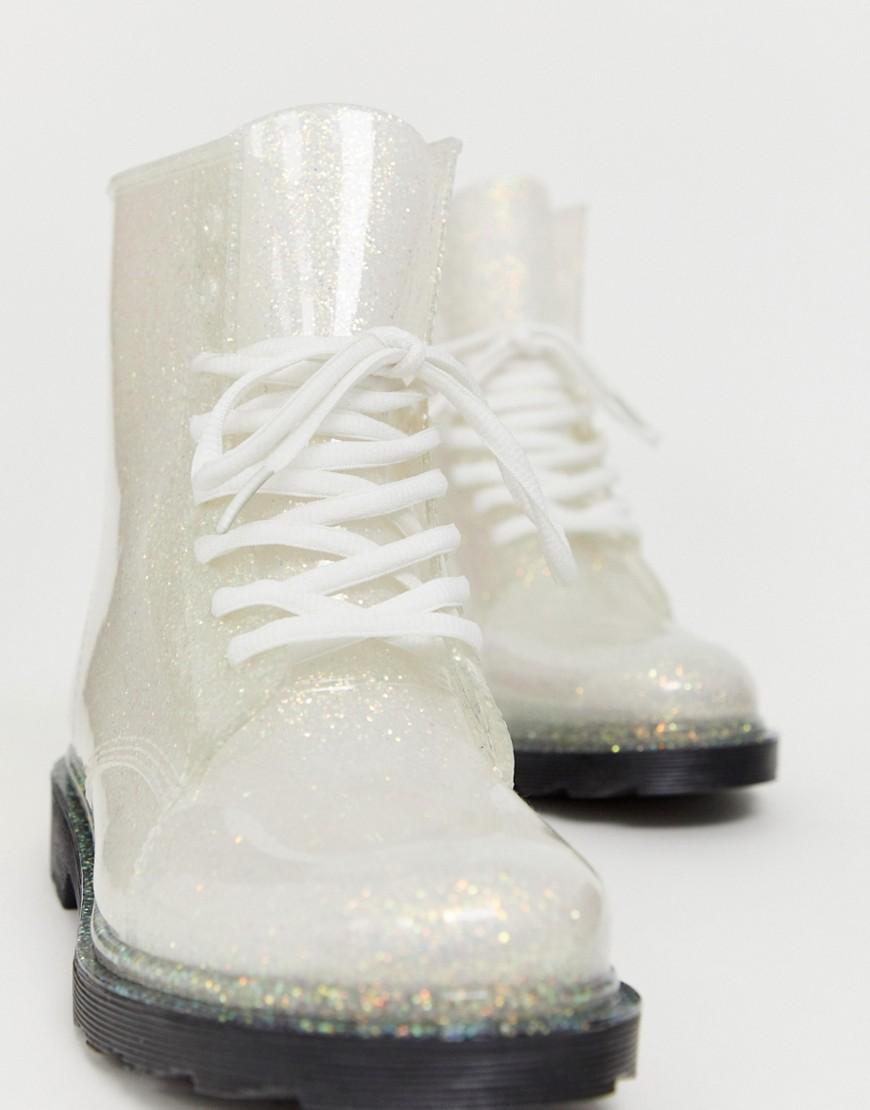 Lace up glitter rain boots Clearance