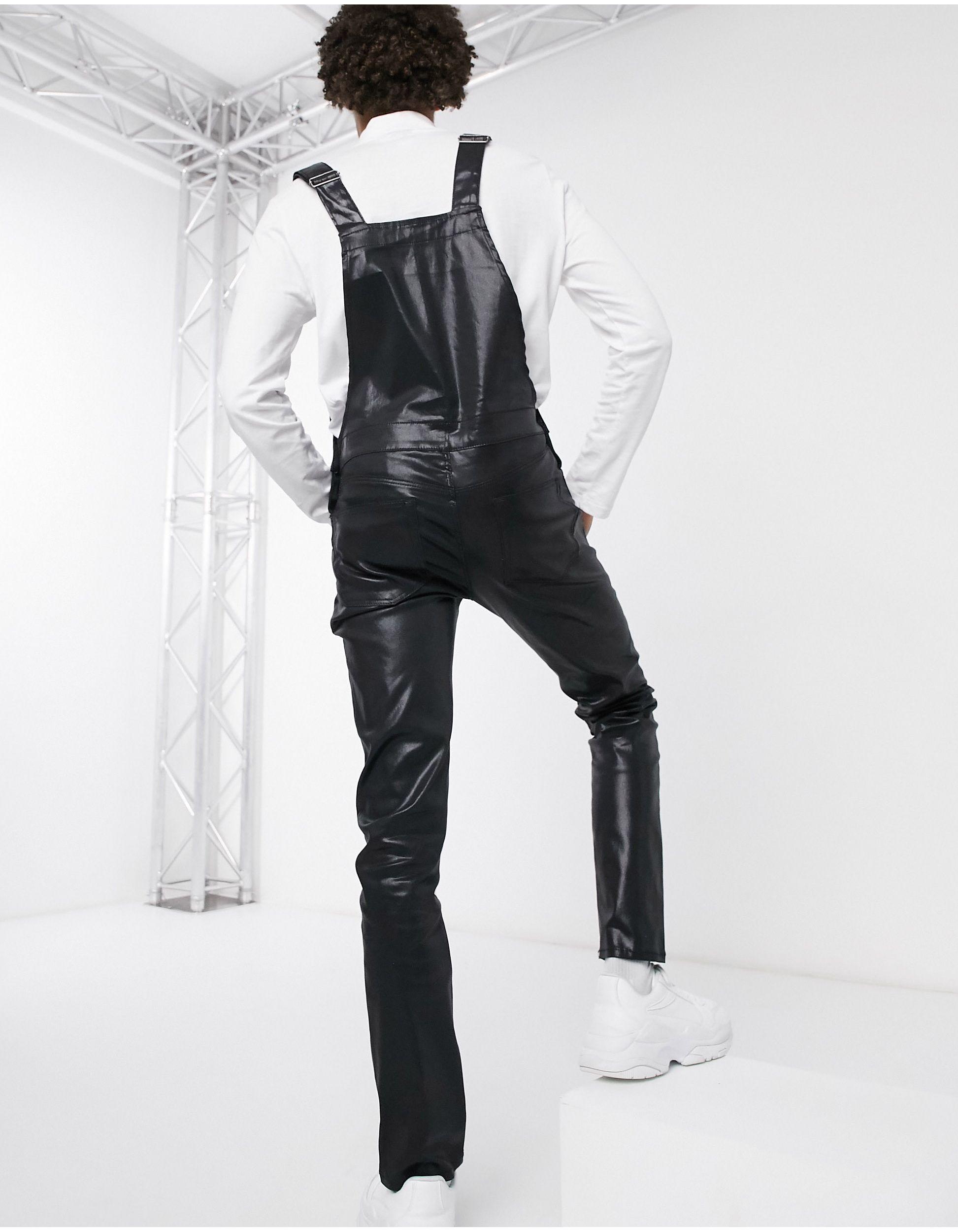 ASOS Leder – Enge, beschichtete Latzhose aus Kunstleder in Schwarz für  Herren | Lyst AT