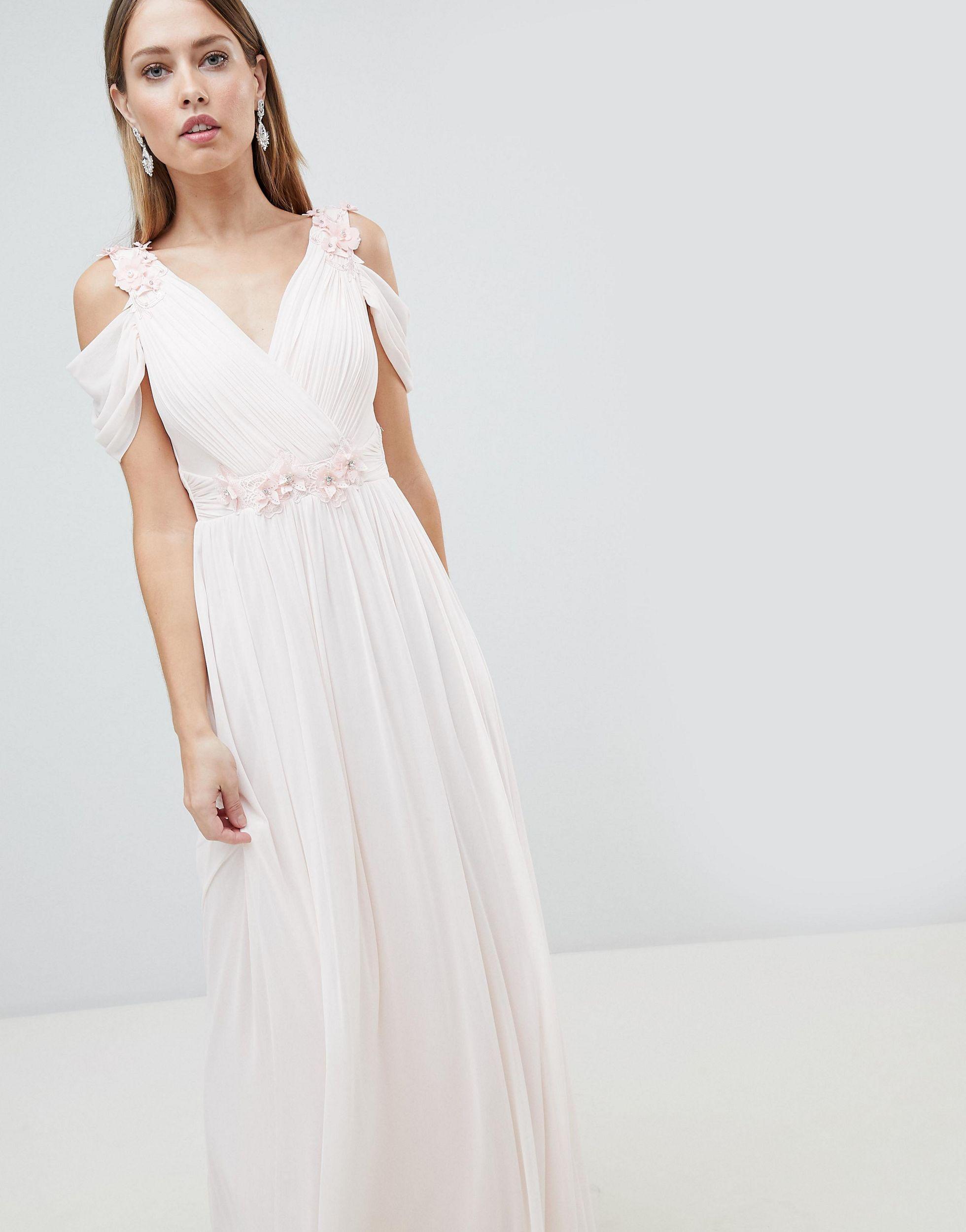 lipsy 3d flower sequin maxi dress