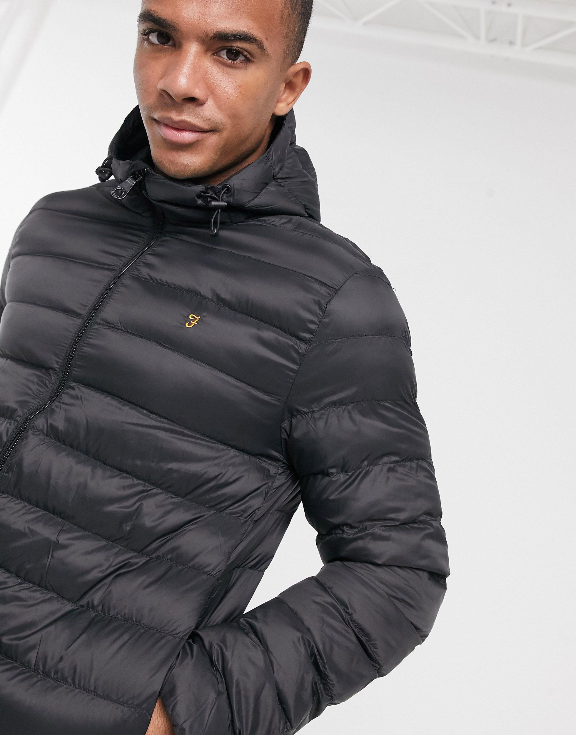 farah puffer jacket black