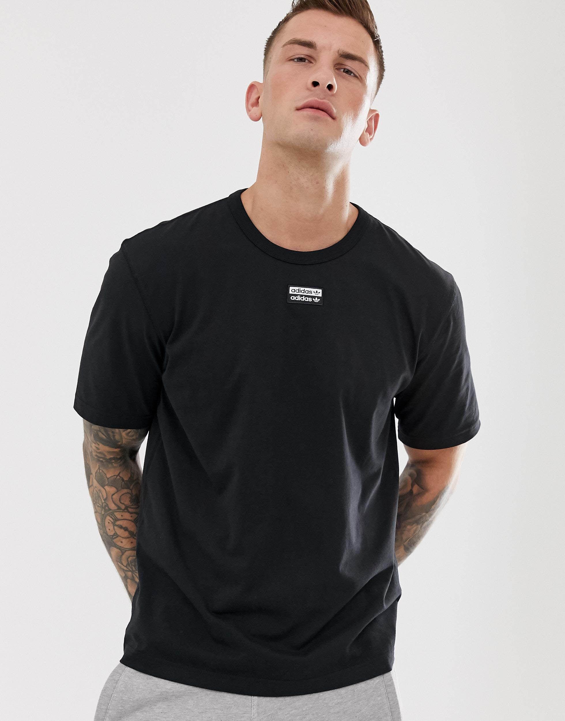 adidas Originals Ryv T-shirt With Central Logo in Black for Men | Lyst UK