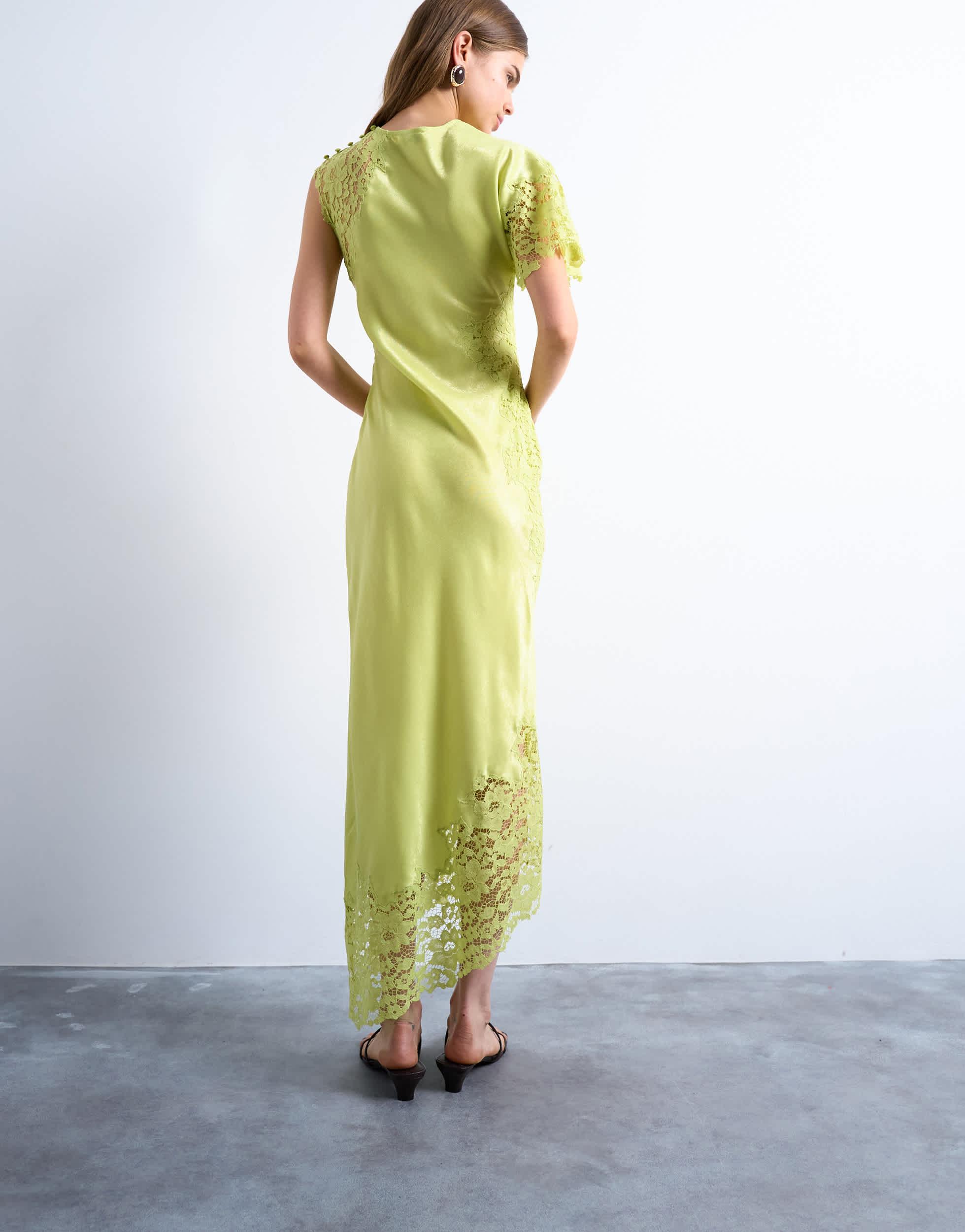 white lace maxi dress casual Lace Detail White Maxi Dress | Trendy Women's Clothing main image 0