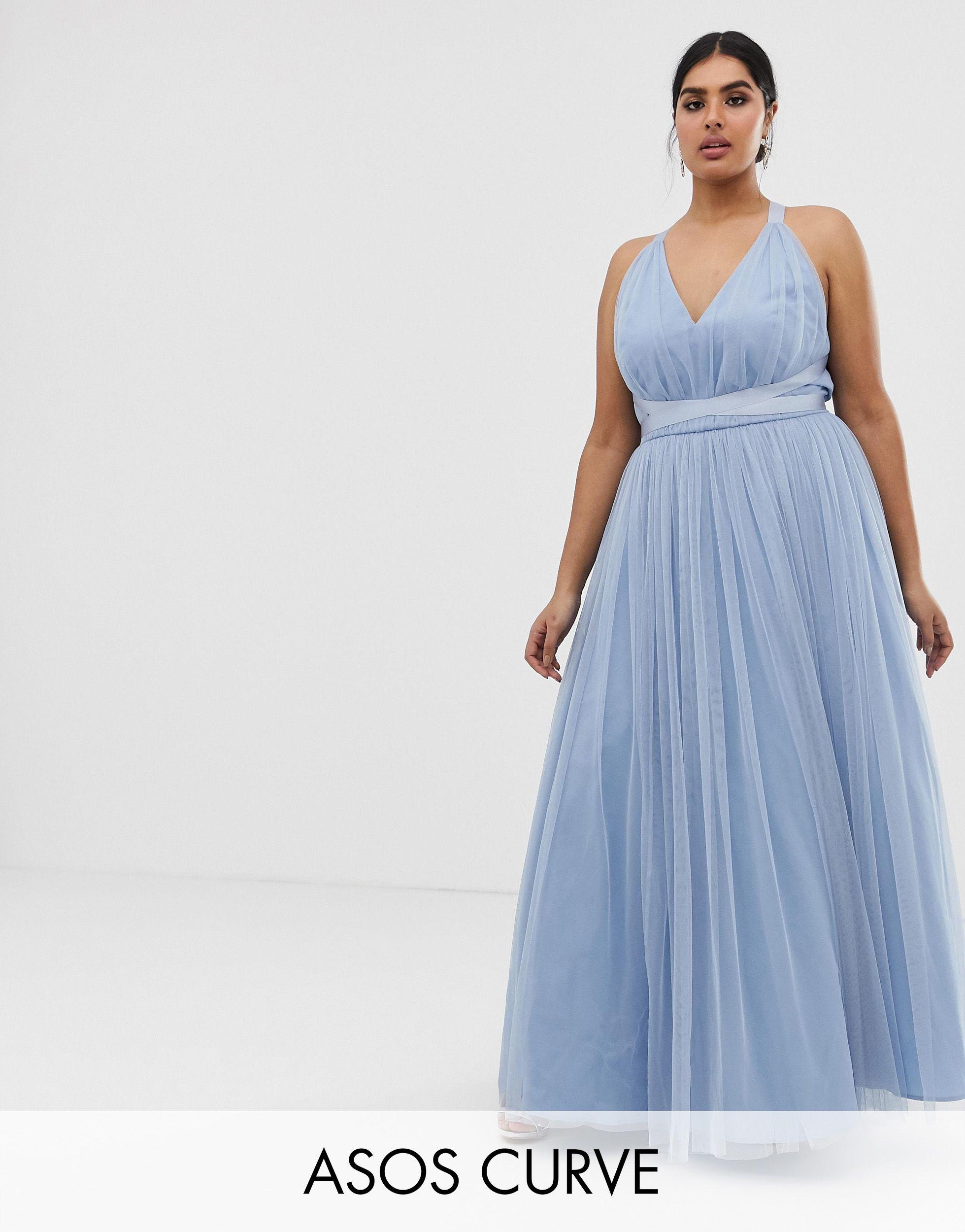 asos blue prom dress