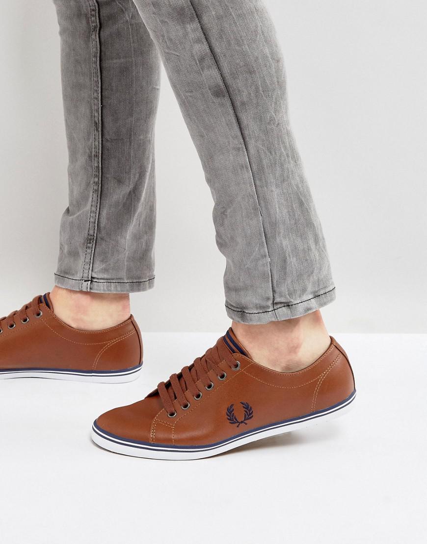 Fred Perry Kingston Leather Plimsolls Tan in Brown for Men - Lyst