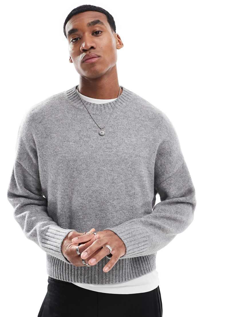 Bershka Grofgebreide Trui in het Grijs voor heren Lyst NL
