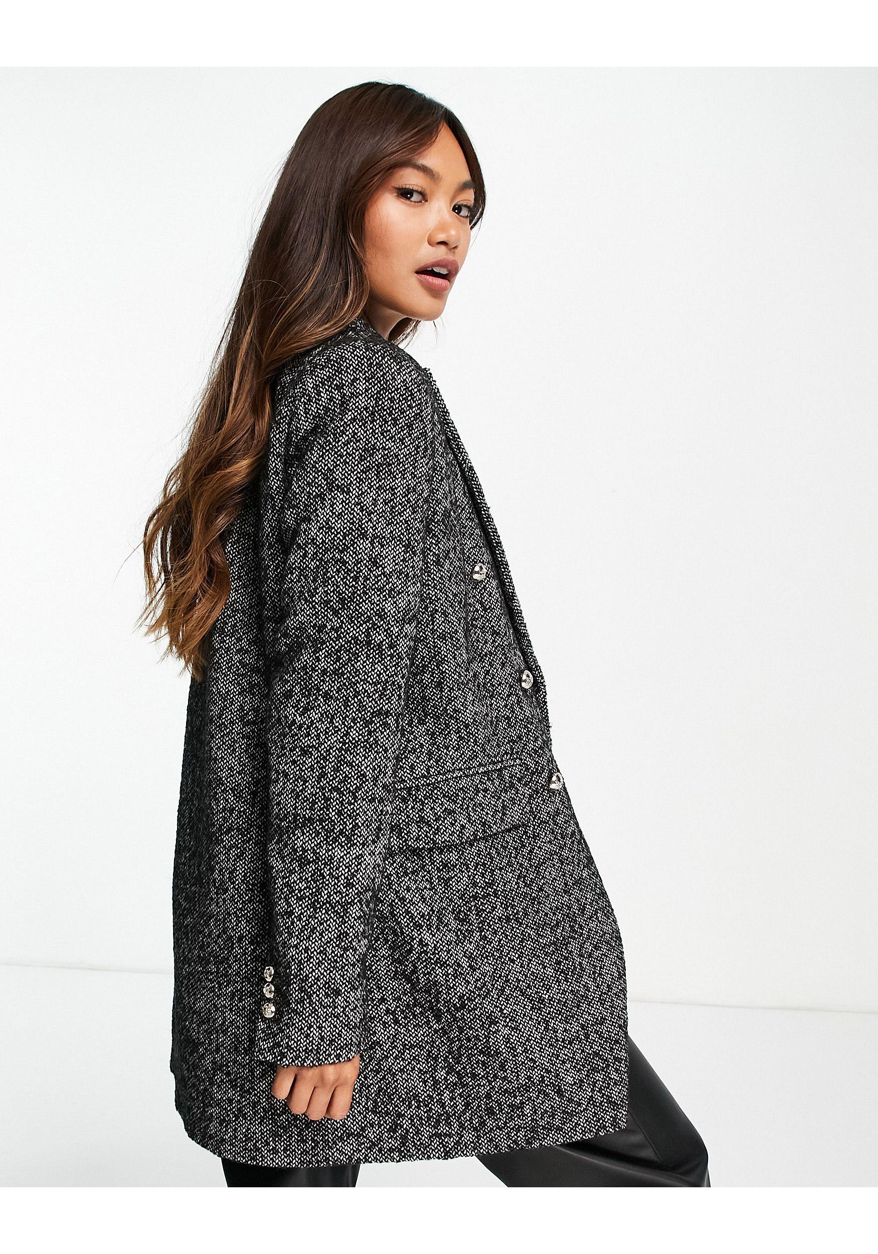 double breasted grey wool coat