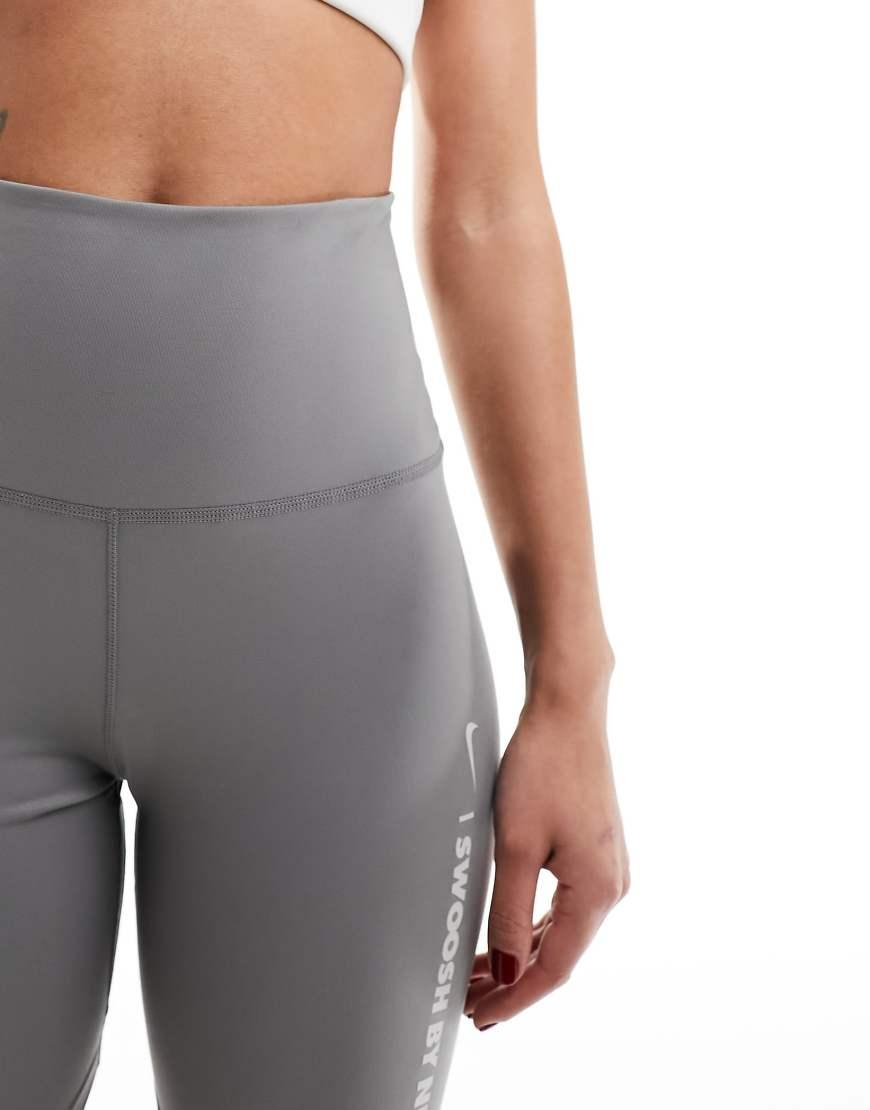 Nike Nike One Gel Swoosh Training Dri-Fit Logo Shorts in Grey