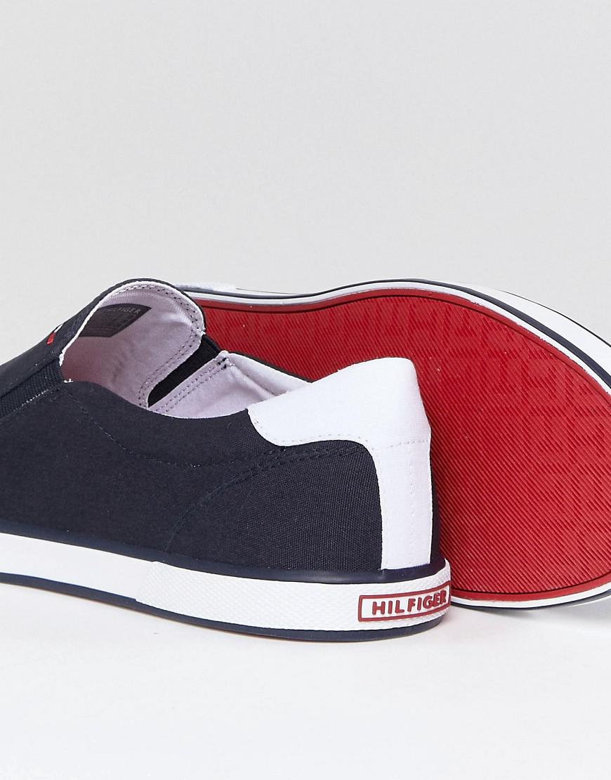 Tommy Hilfiger Iconic Slip On Canvas Sneakers In Navy in Blue for 