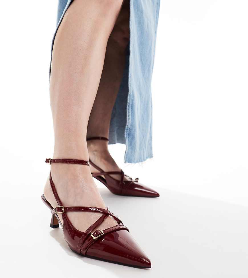 ASOS Wide Fit Scottie Buckle Detail Kitten Heeled Shoes in White Lyst UK