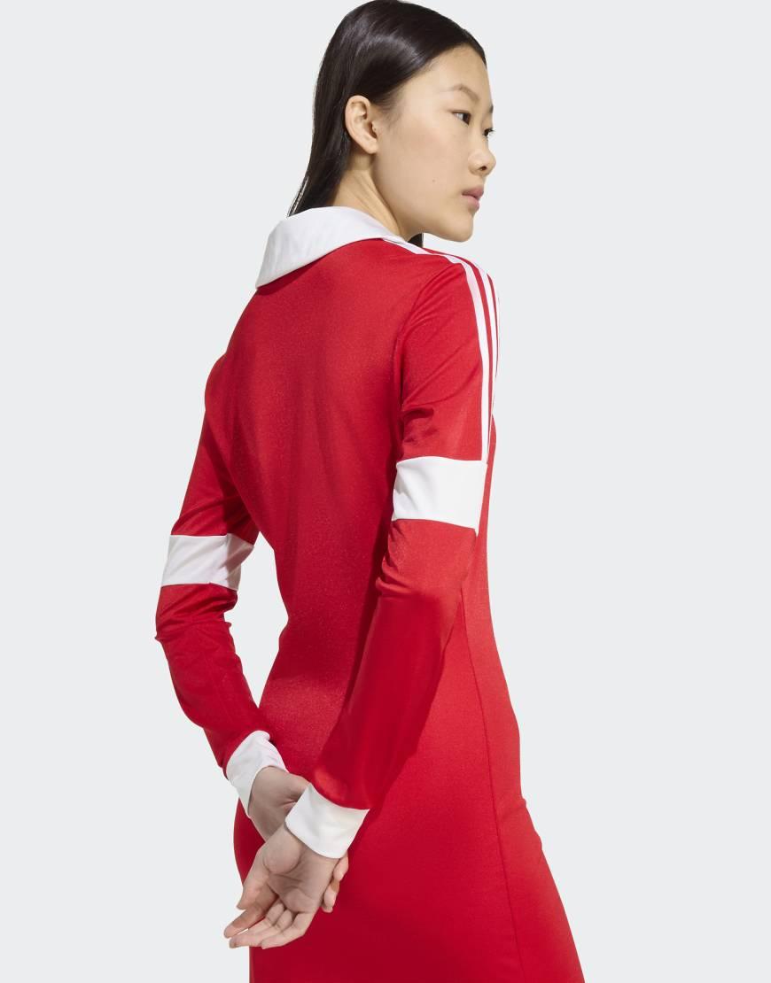 adidas Originals Graphic Football Jersey Dress in Red Lyst UK - Main Image