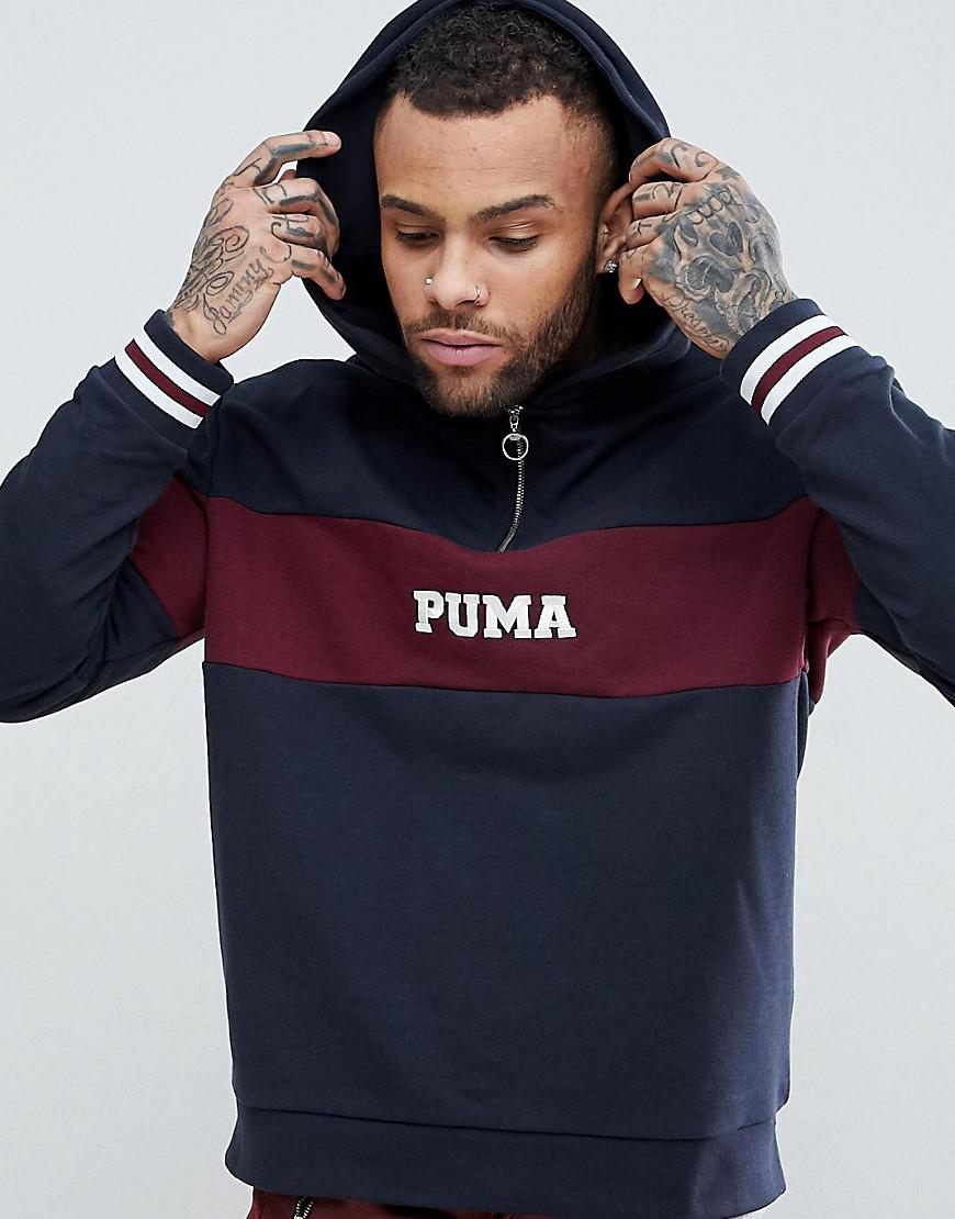 puma retro half zip sweat