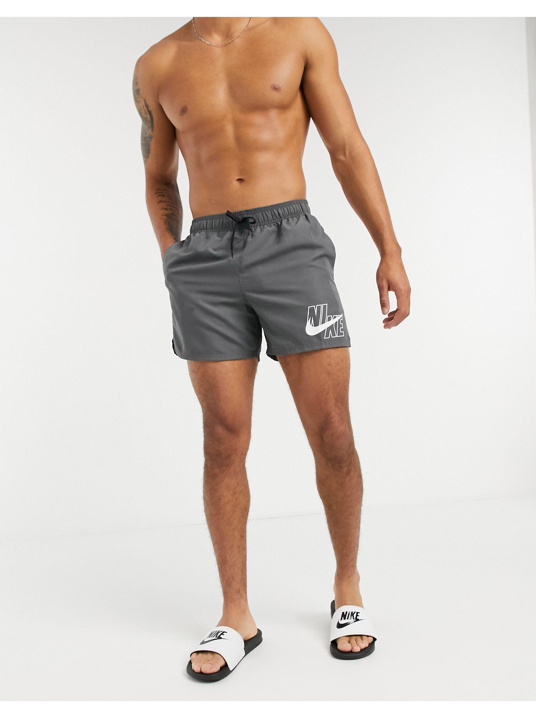 Nike 5inch Volley Shorts With Placement Logo in Gray for Men | Lyst