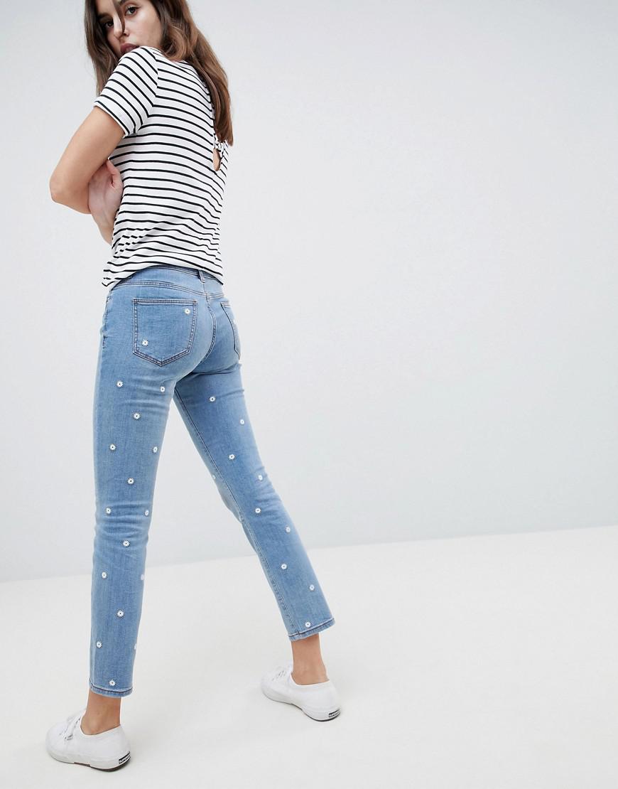 Esprit Daisy Embroidered Jean in Blue | Lyst