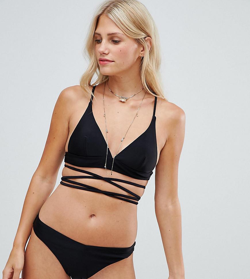 black wrap around swimsuit