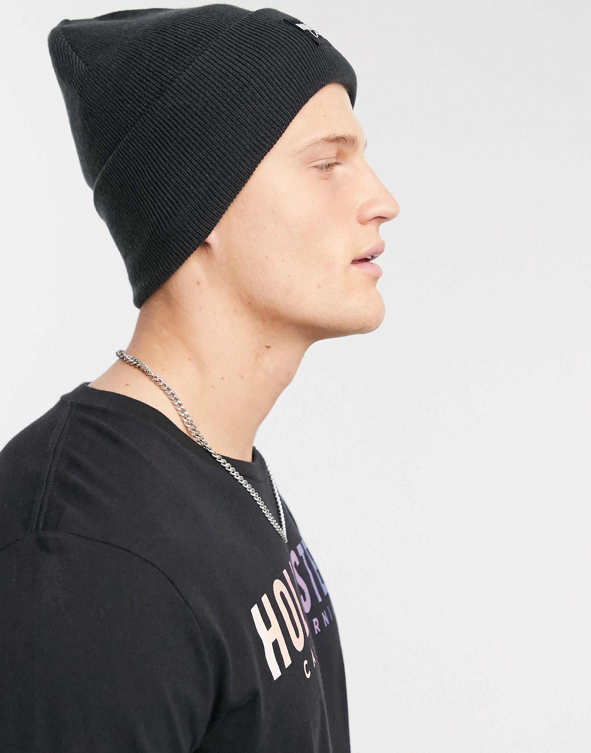 Hollister Synthetic Ribbed Beanie in 
