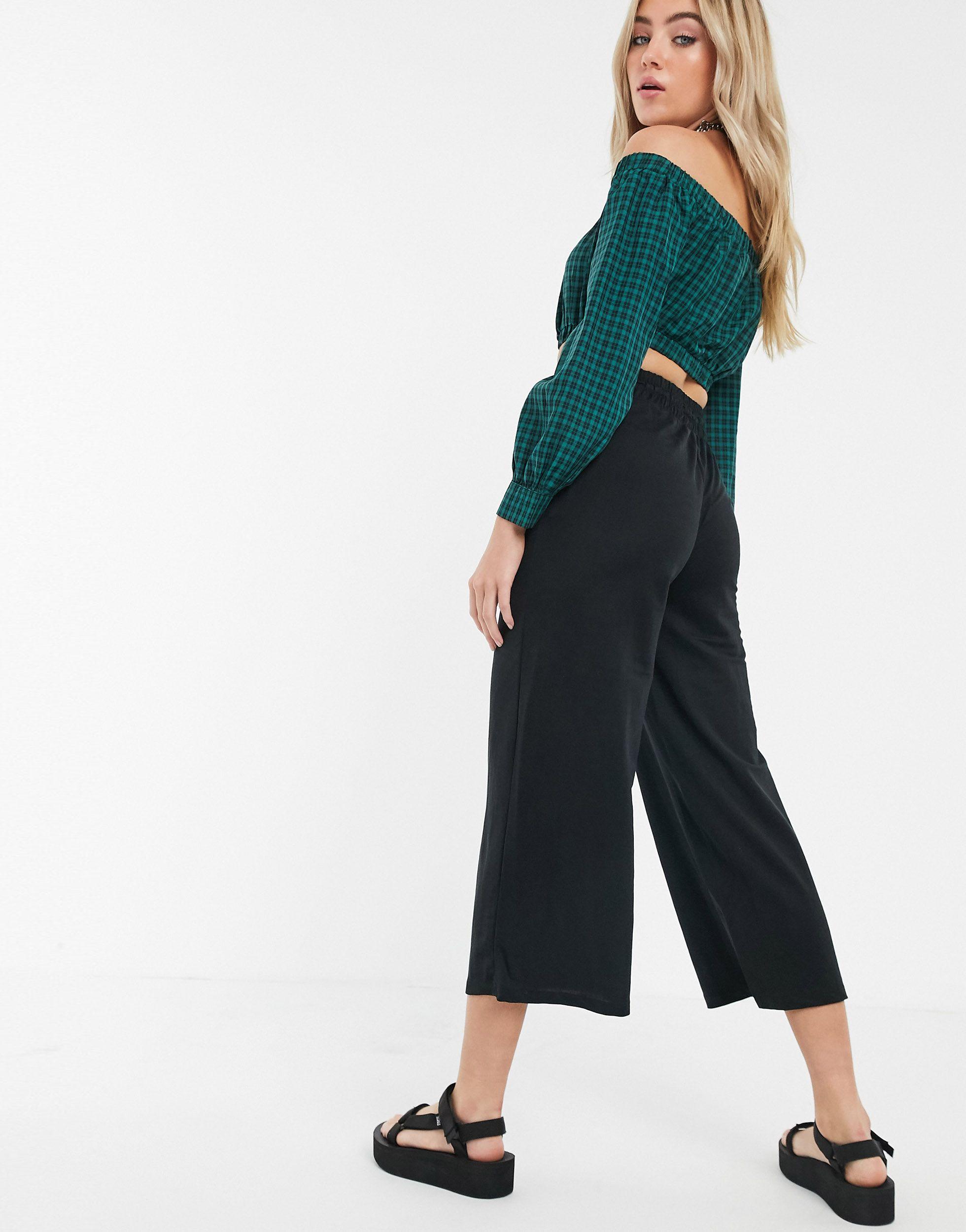 black wide culottes