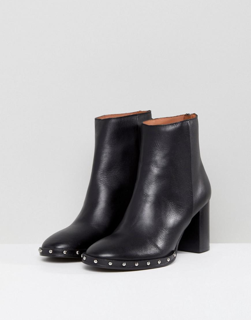AllSaints Studded Ankle Boots in Black - Lyst