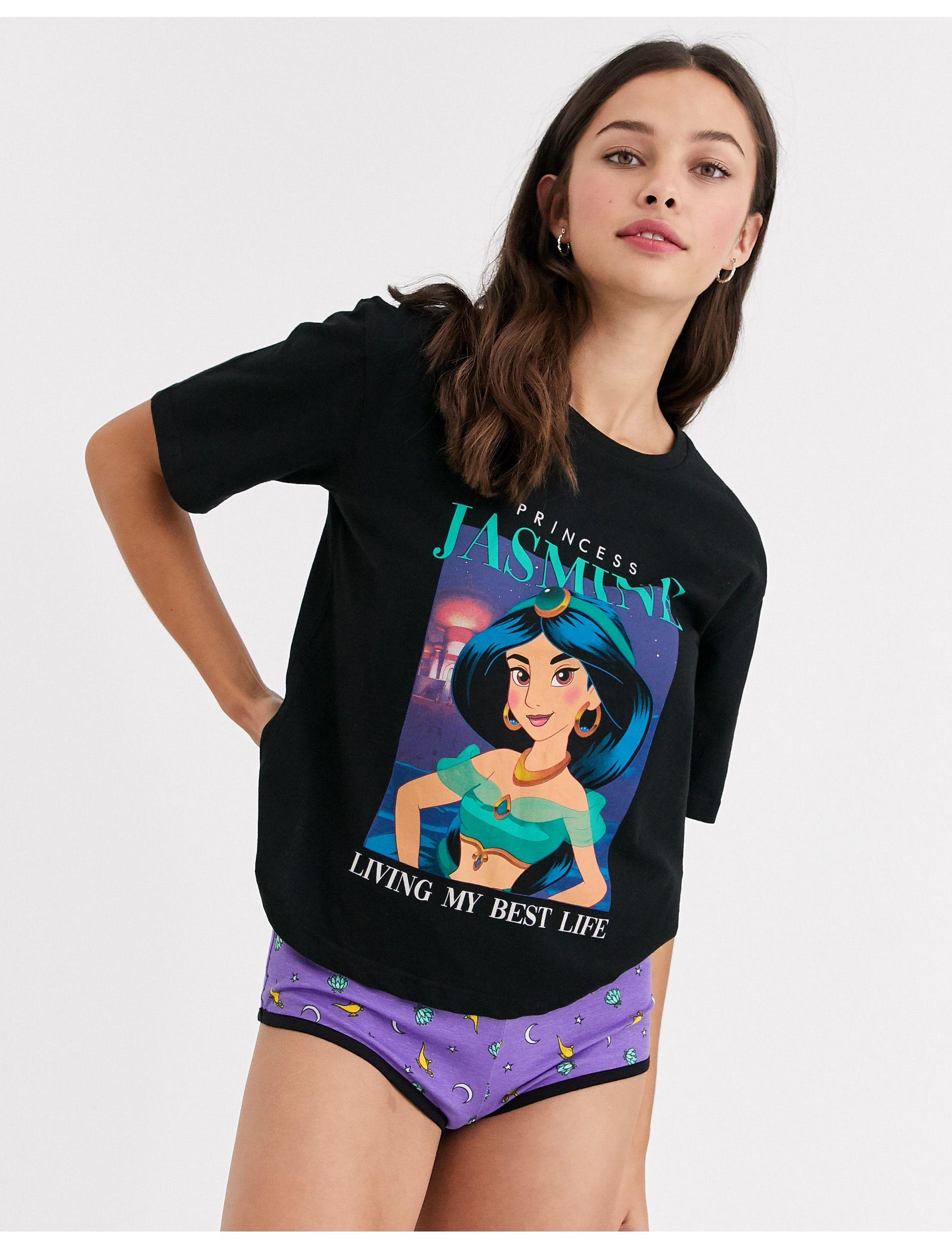 Disney - Pyjama avec t-shirt et short motif princesse Jasmine ASOS en  coloris Noir | Lyst