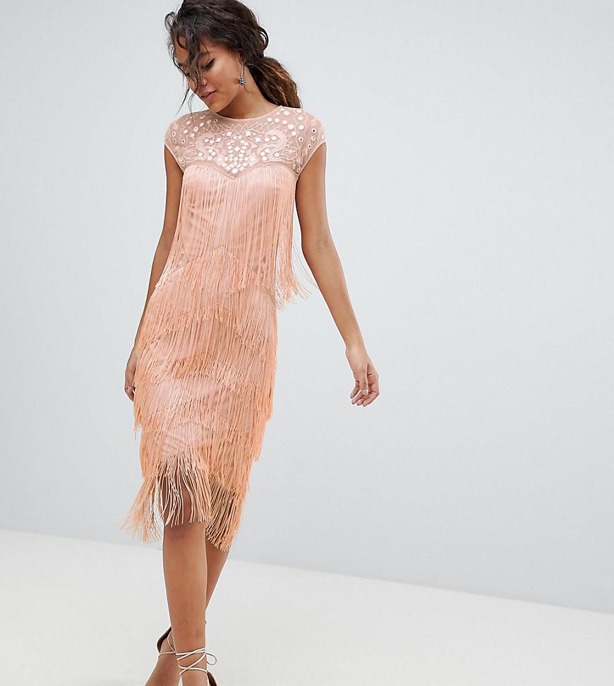asos orange fringe dress
