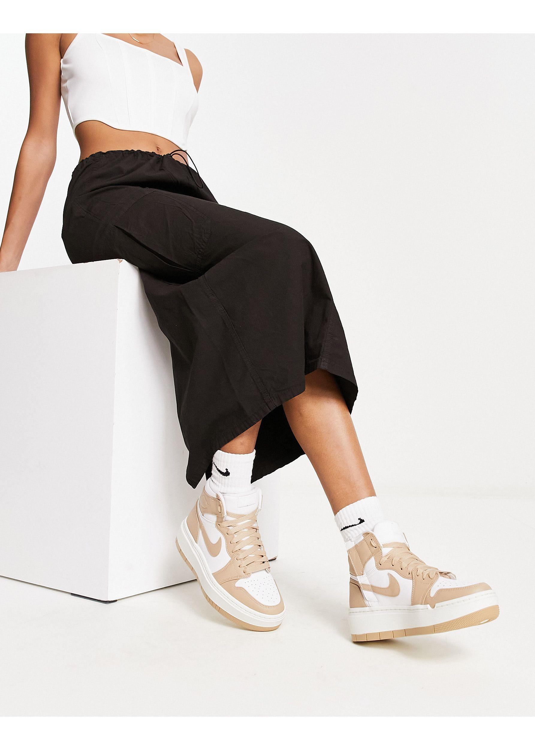 Nike Air Jordan 1 Elevate Mid Sneakers in Black and White-Multi