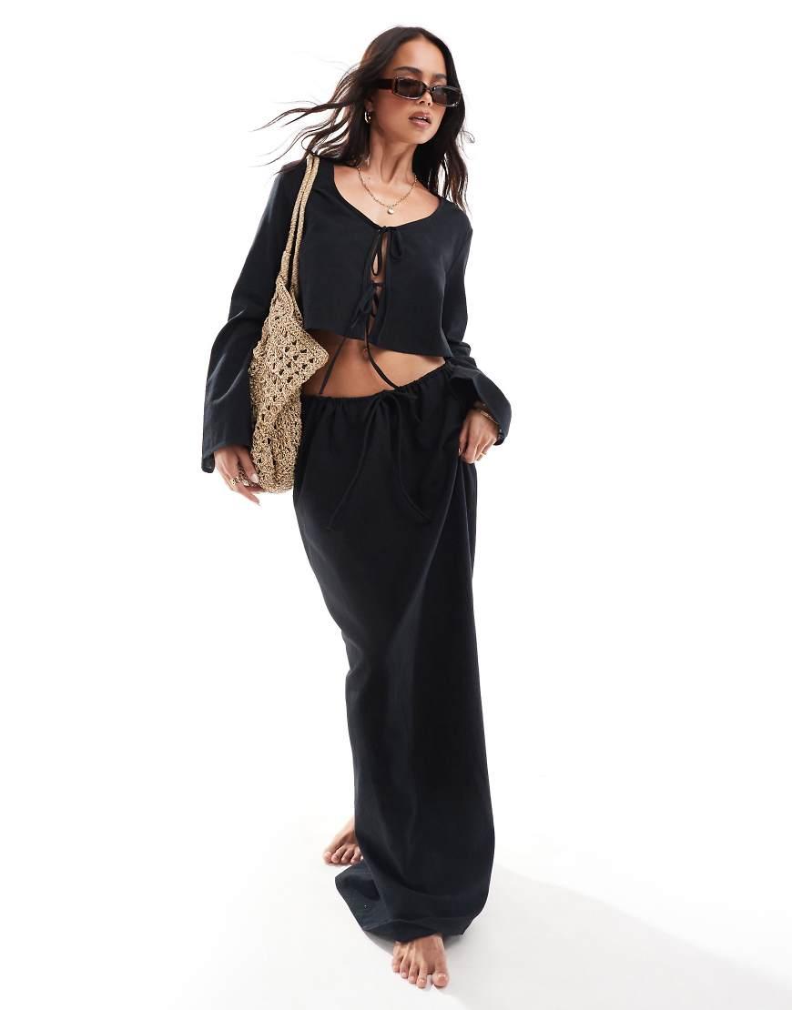 ASOS Kayla Mix And Match Beach Maxi Skirt in Black Lyst UK