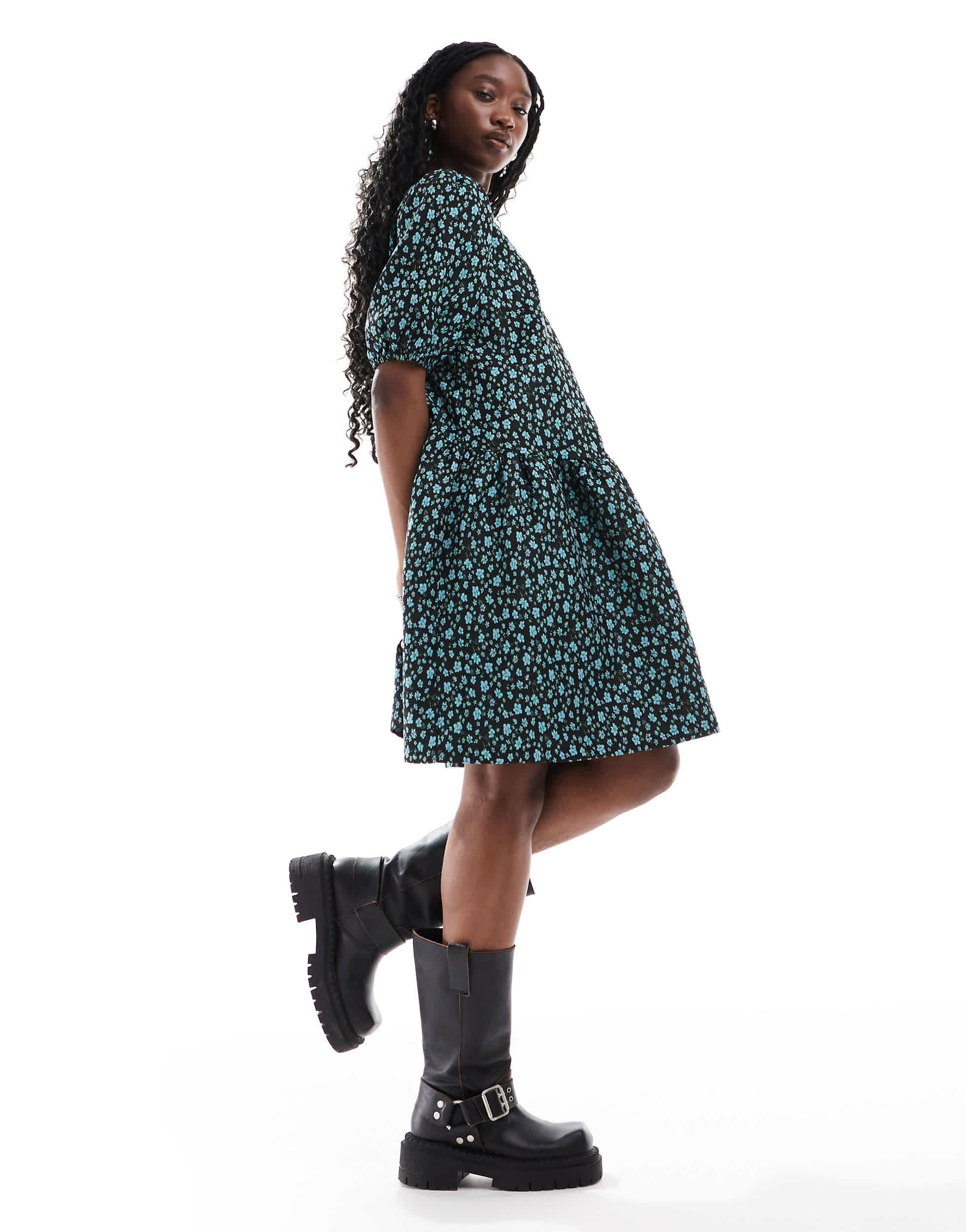 Glamorous green polka dot dress online