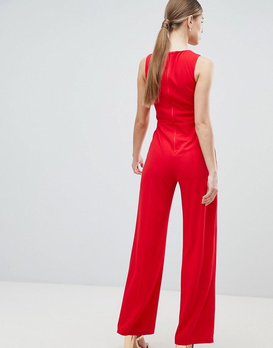 ax paris red jumpsuit