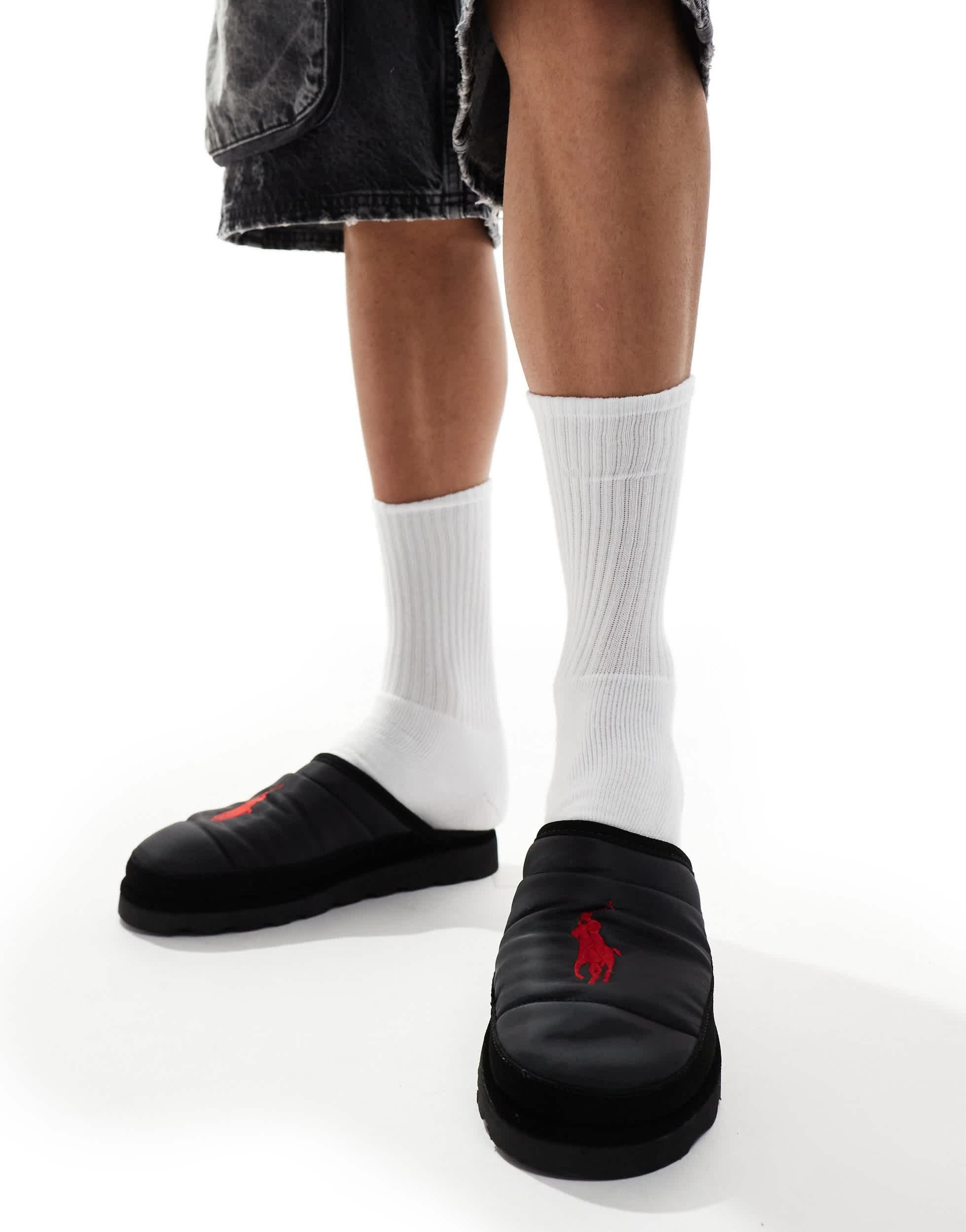 Chaussons matelassés avec logo Polo Ralph Lauren pour homme en