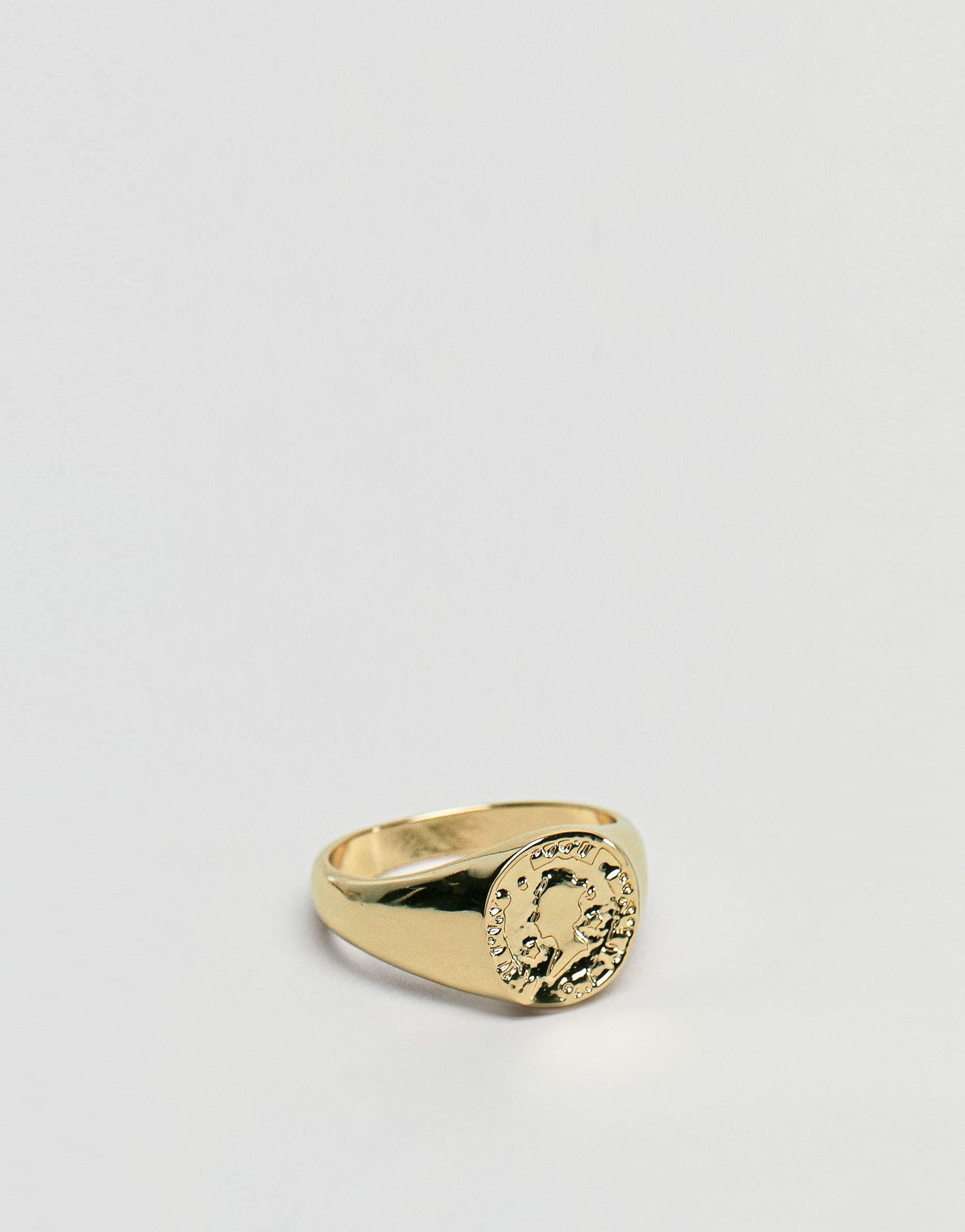 Realistisch oneerlijk sjaal ASOS Pinky Ring With Coin in Metallic for Men | Lyst