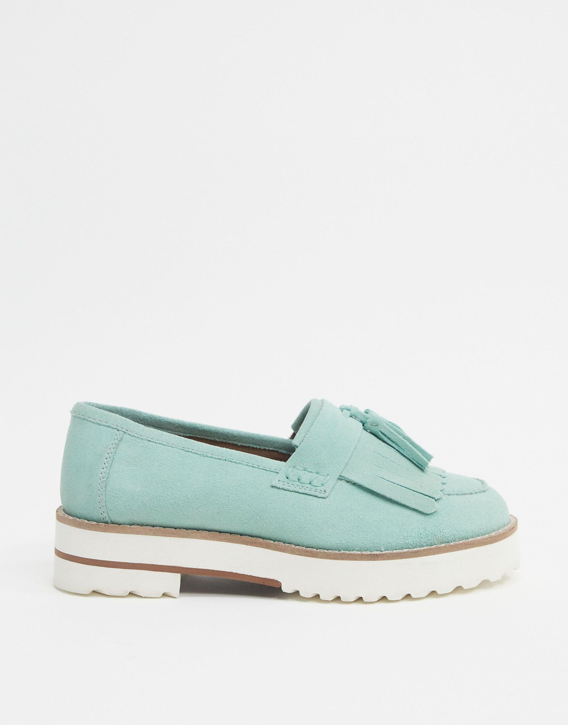 ASOS Wide Fit Meze Chunky Fringed Suede Loafers - Lyst