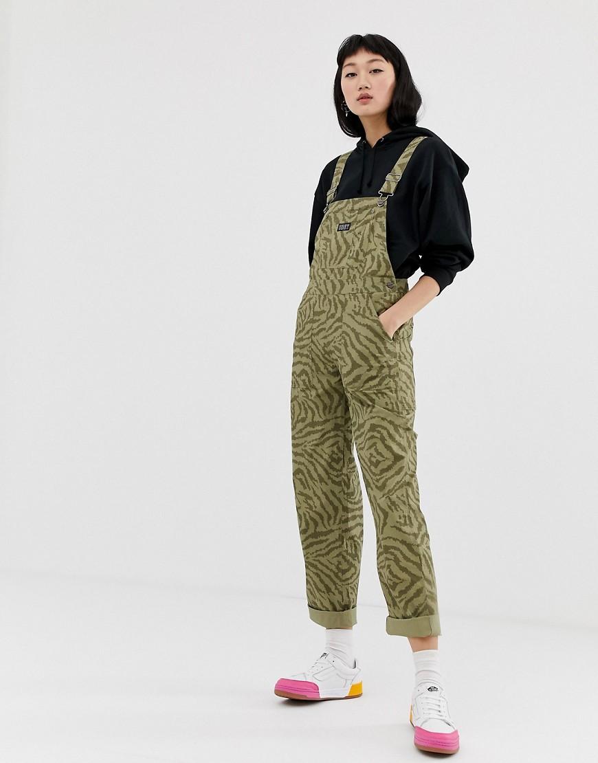 Obey Relaxed Dungarees in Brown | Lyst