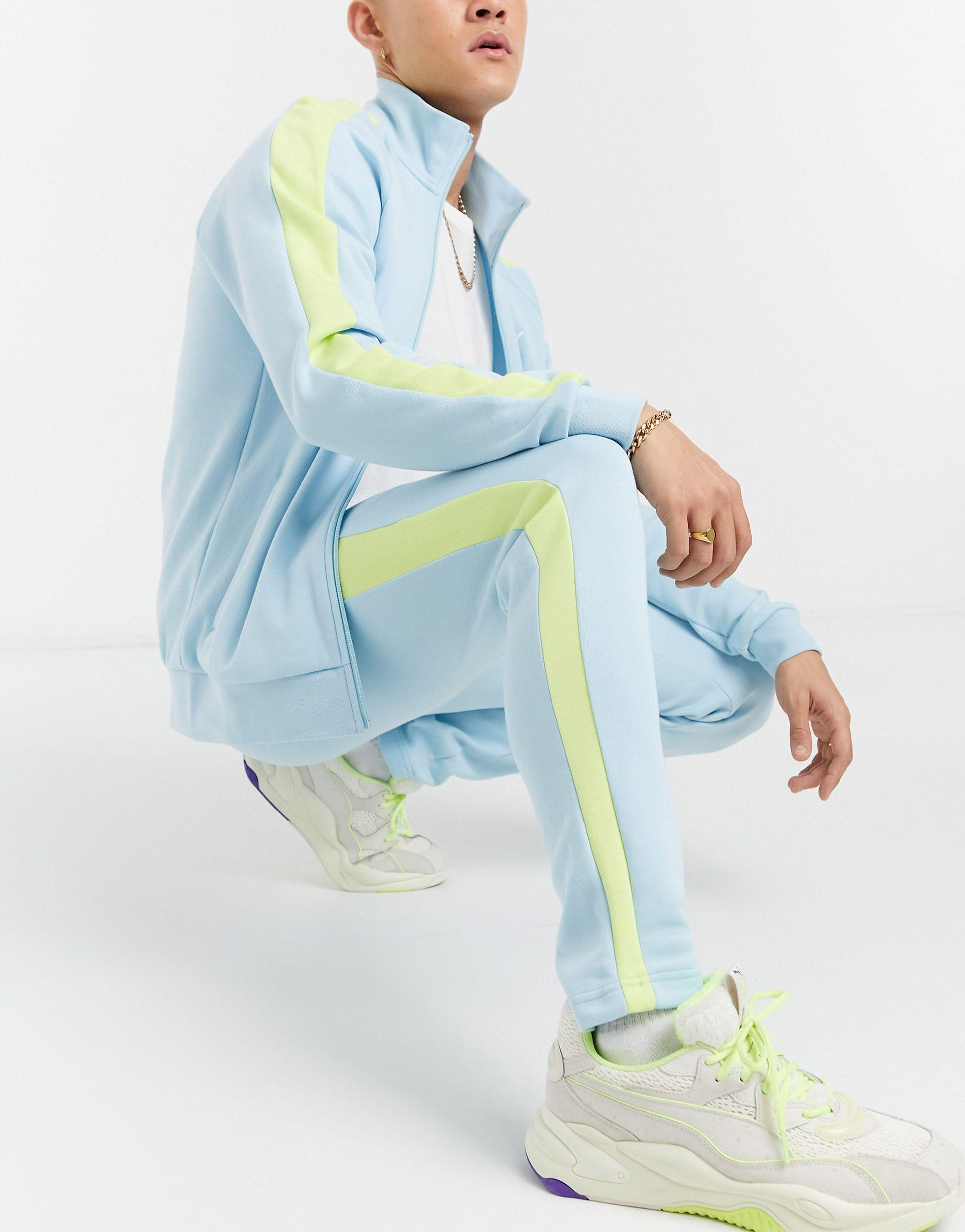PUMA Luxe Logo Tracksuit Bottoms in Blue for Men | Lyst