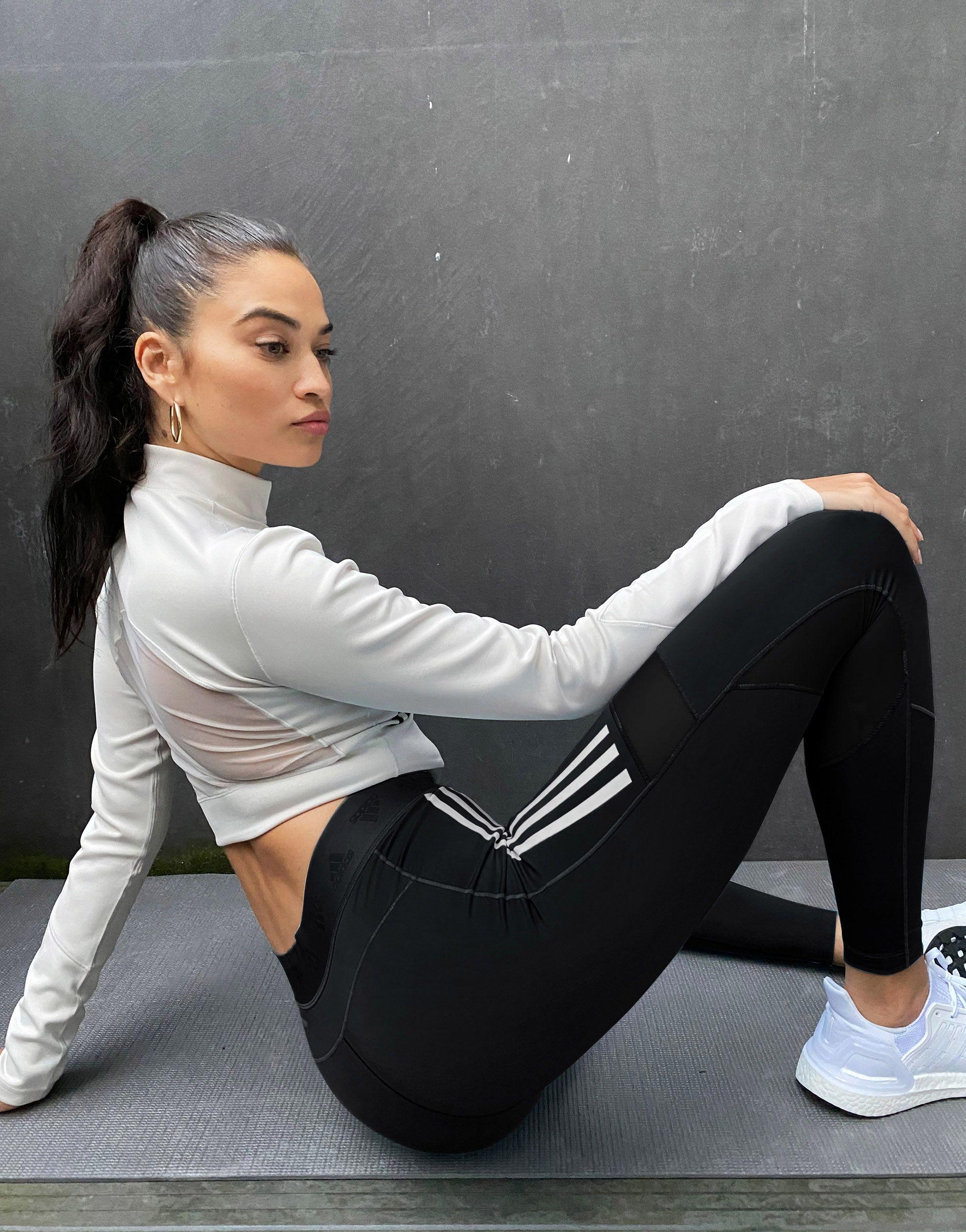 Adidas Women's 3-Stripe High-Waist Full Length Training Leggings |  CoolSprings Galleria