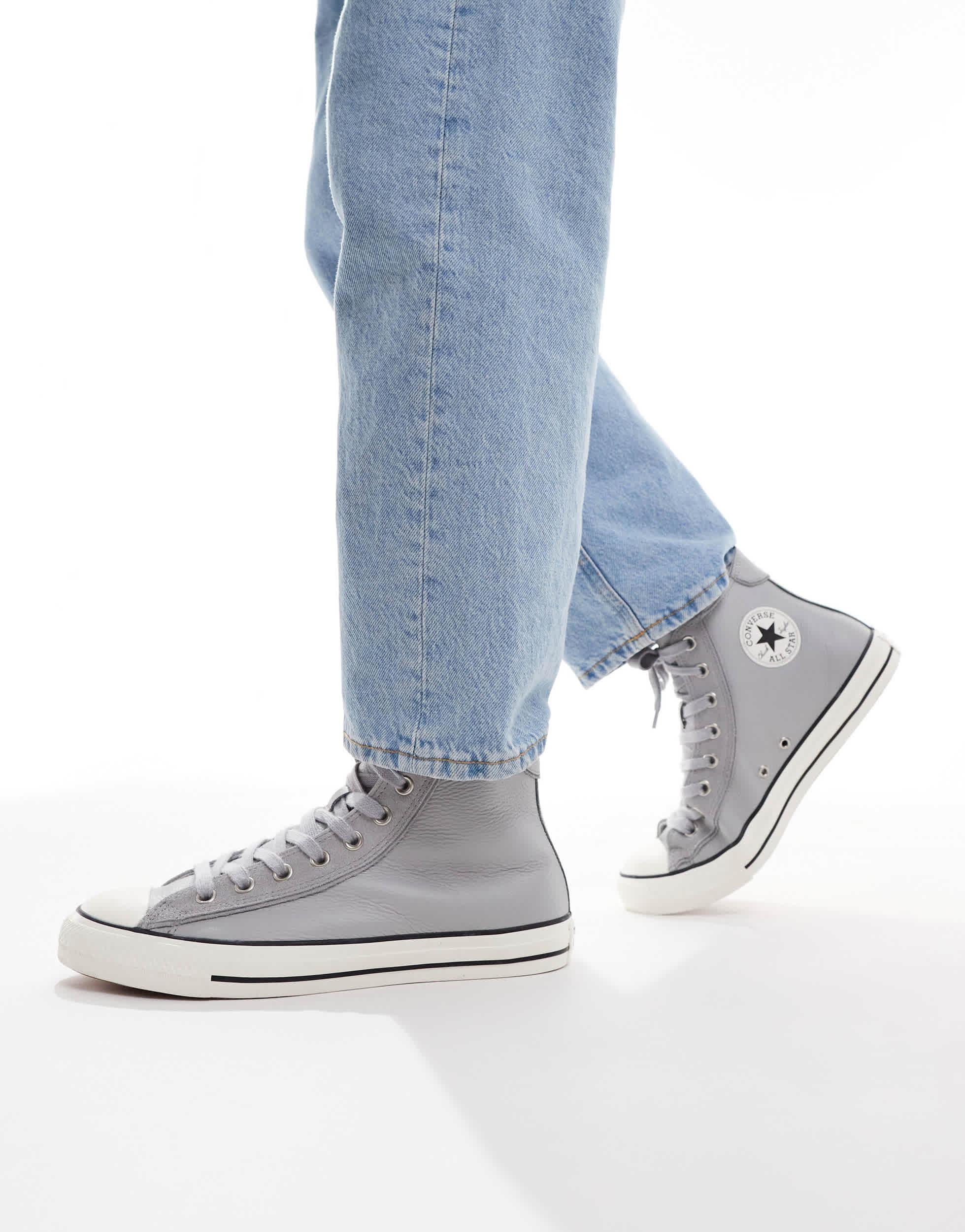 Grey Converse Asos Converse Chuck Taylor All Star Hi Wide Fit