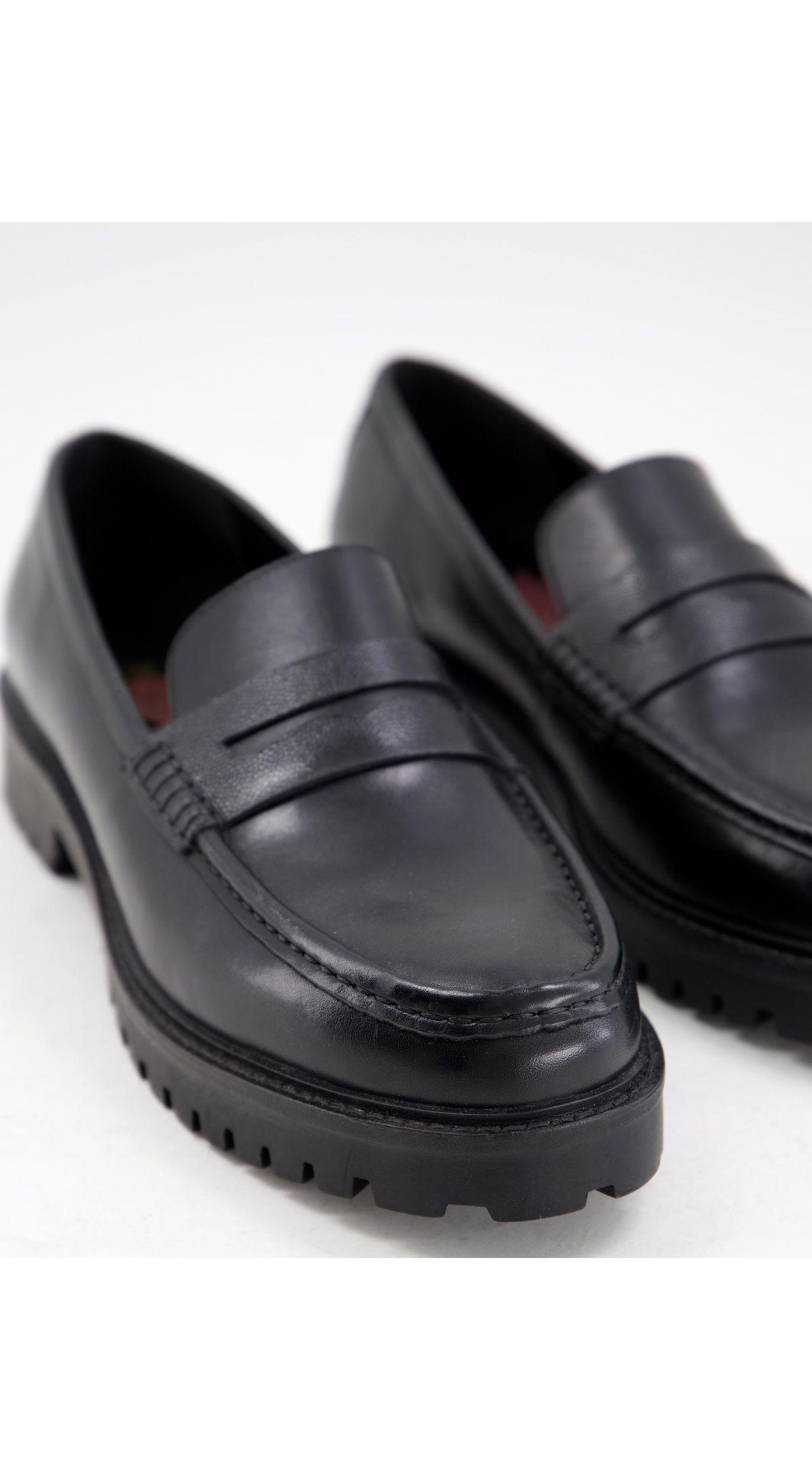 Walk London Sean Penny Loafers in Black for Men | Lyst