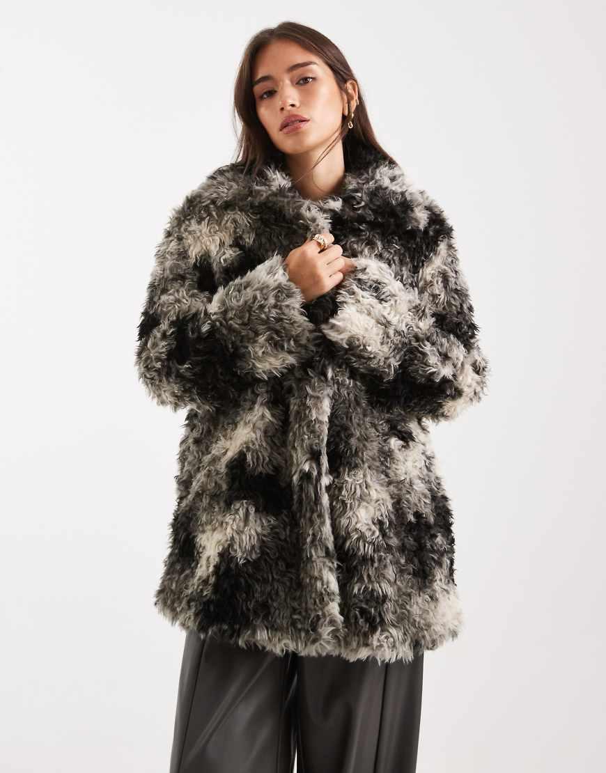 ASOS Faux Fur Coat in Black Lyst UK