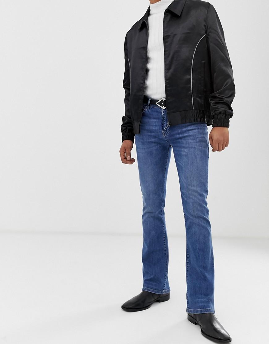 ASOS Denim Flared Jeans in Blue for Men | Lyst