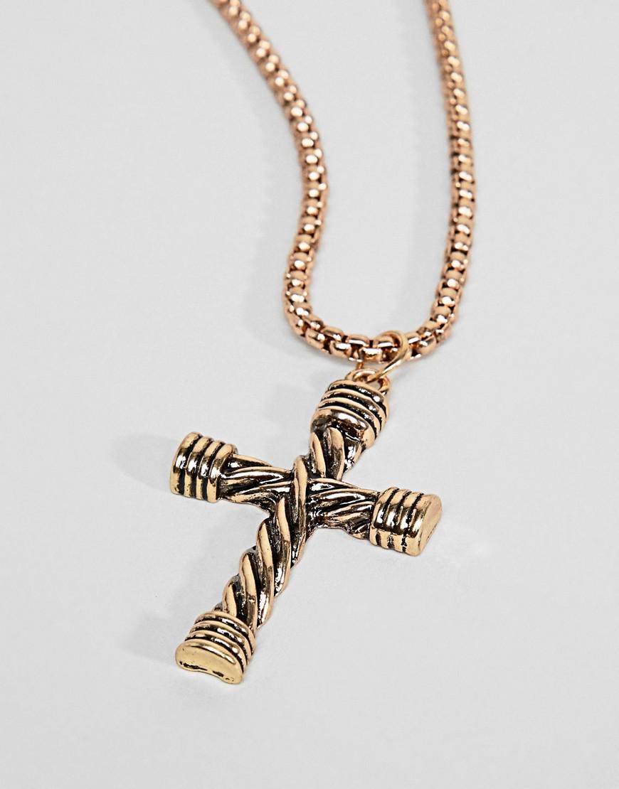 ALDO Cross Necklace In Gold in Metallic for Lyst